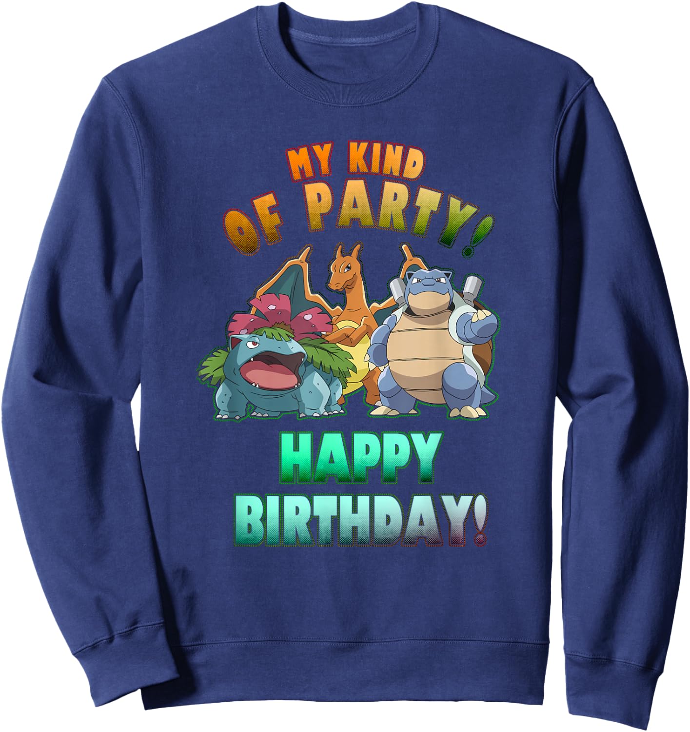 Pokémon Birthday Group My Kind of Party Rainbow Text Sweatshirt - Sweatshirt | Navy