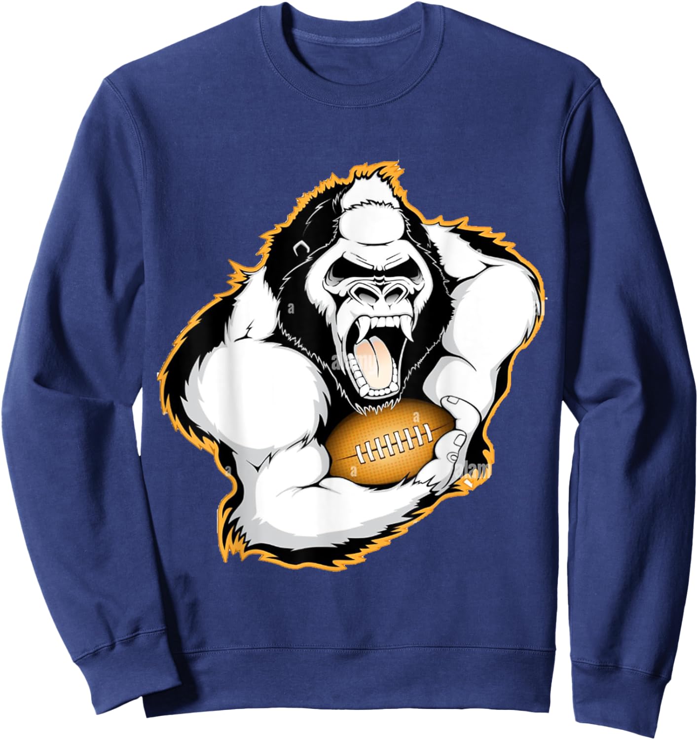 Gorilla Playing Football Sweatshirt - Sweatshirt | Navy