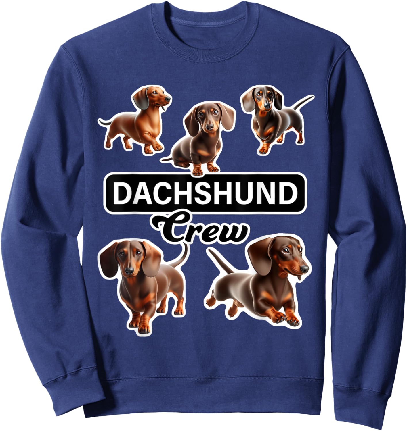 Smooth Dachshund Crew Sweatshirt - Sweatshirt | Navy
