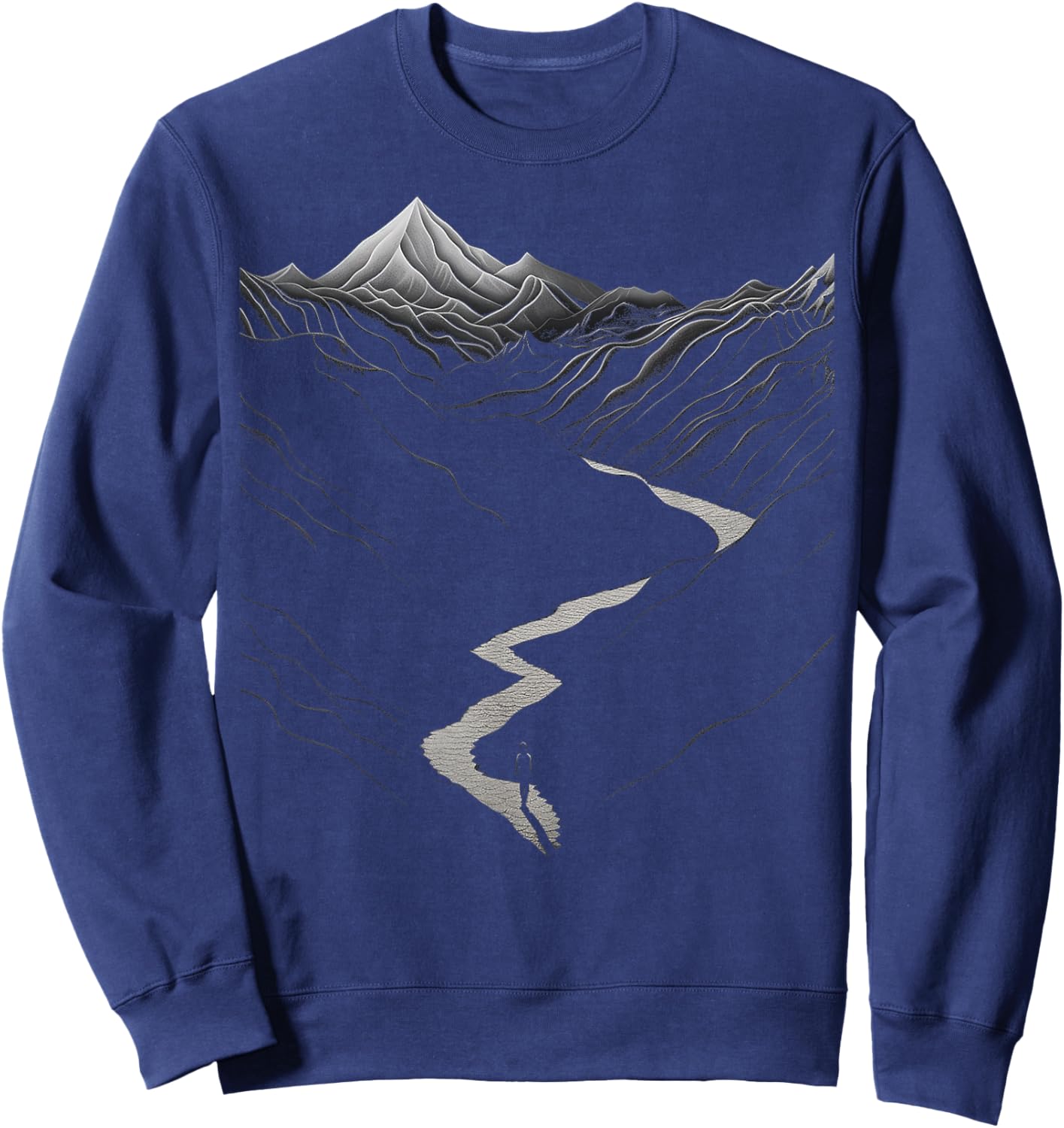 Natur, Zeichnung, Berge, Kunstwerk, Junge, Grafik Sweatshirt - Sweatshirt | Navy