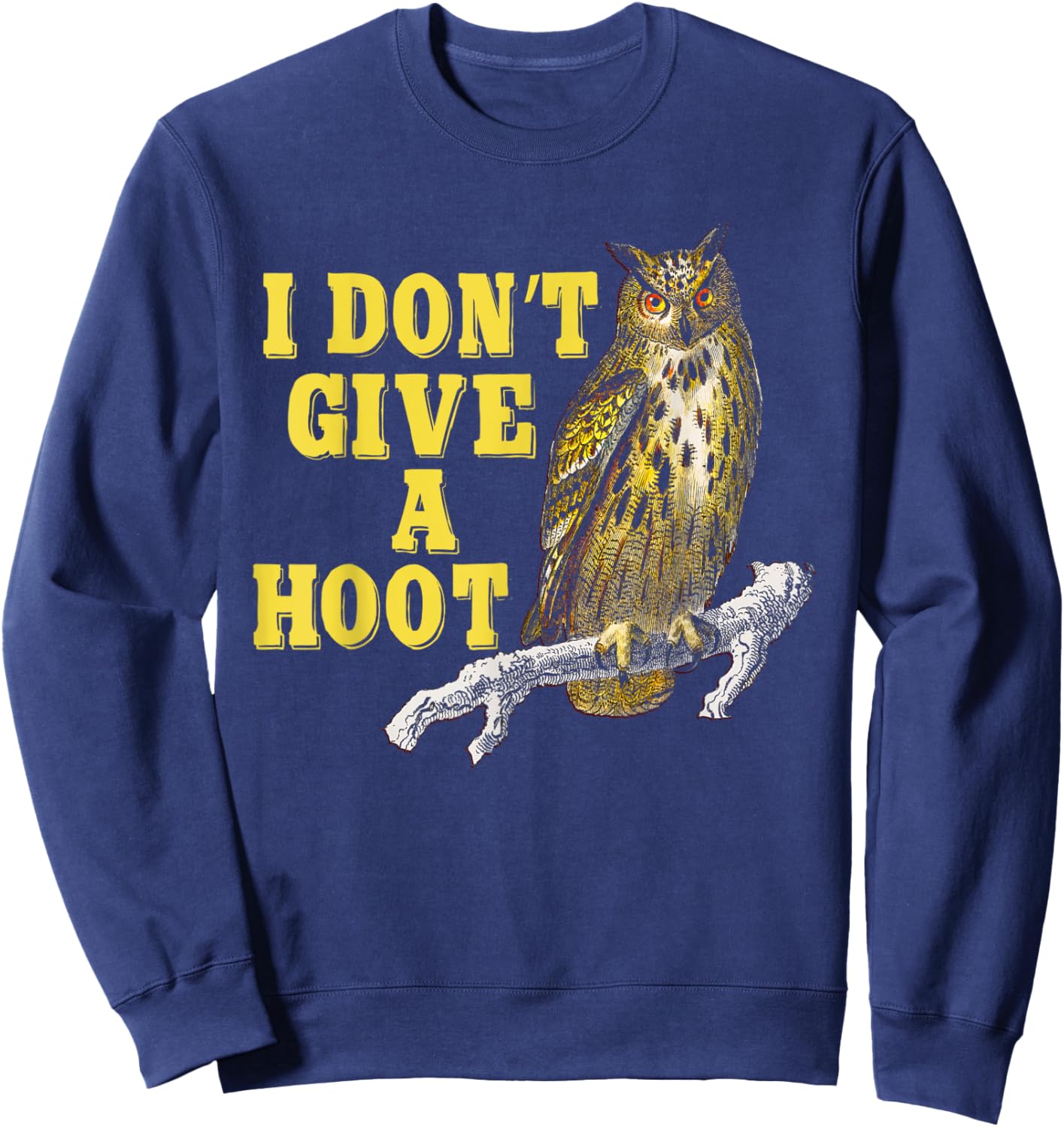 I Don't Give A Hoot Give A Hoot T Shirt Owl Lover Funny Owls Sweatshirt - Sweatshirt | Navy