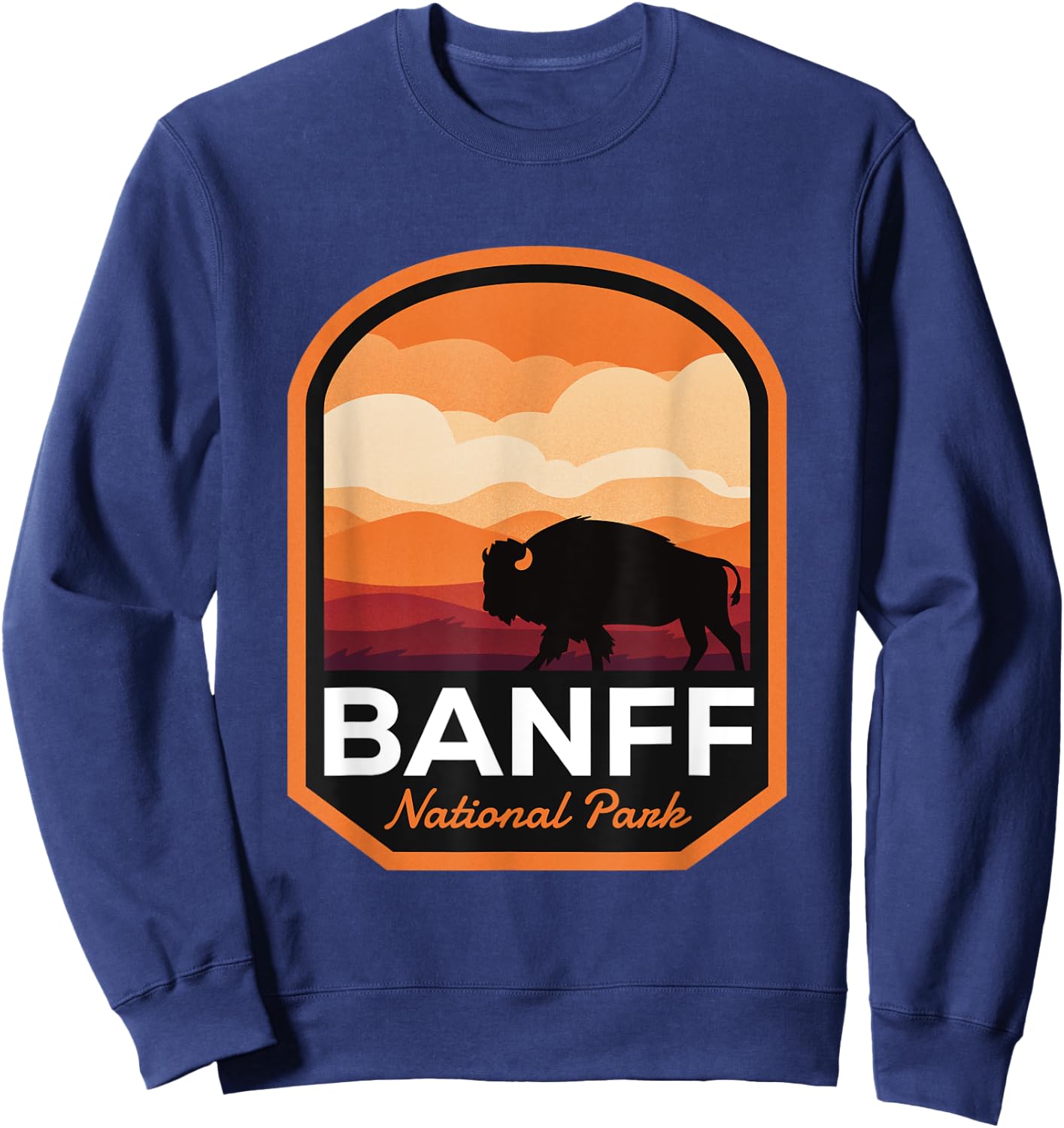 Banff National Park Alberta Bison Sweatshirt - Sweatshirt | Navy