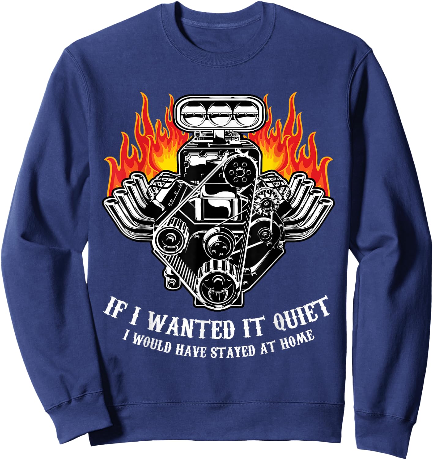 Funny Drag Racing Car Engine Mechanics Motor Racing Sweatshirt - Sweatshirt | Navy