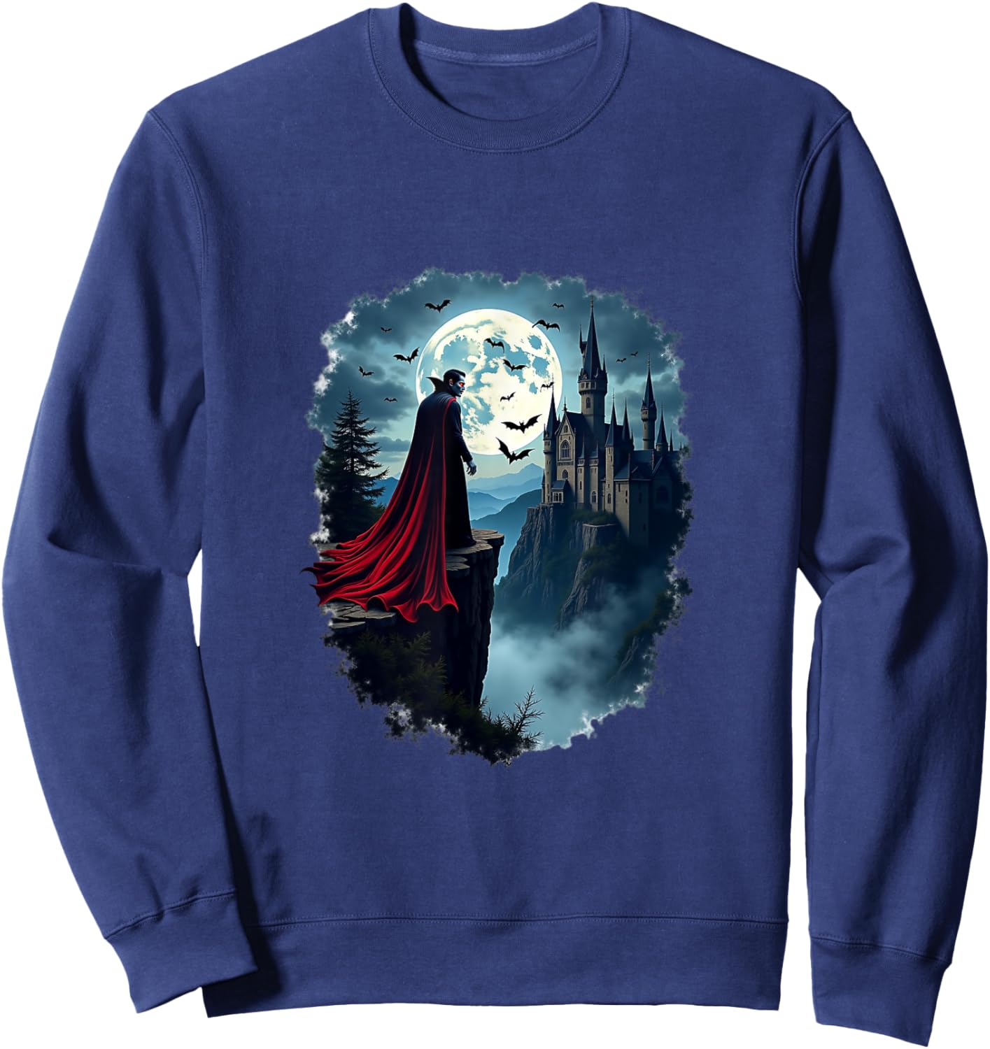 Gothic Tribute to Bram Stoker Dracula , Black, S Sweatshirt - Sweatshirt | Navy