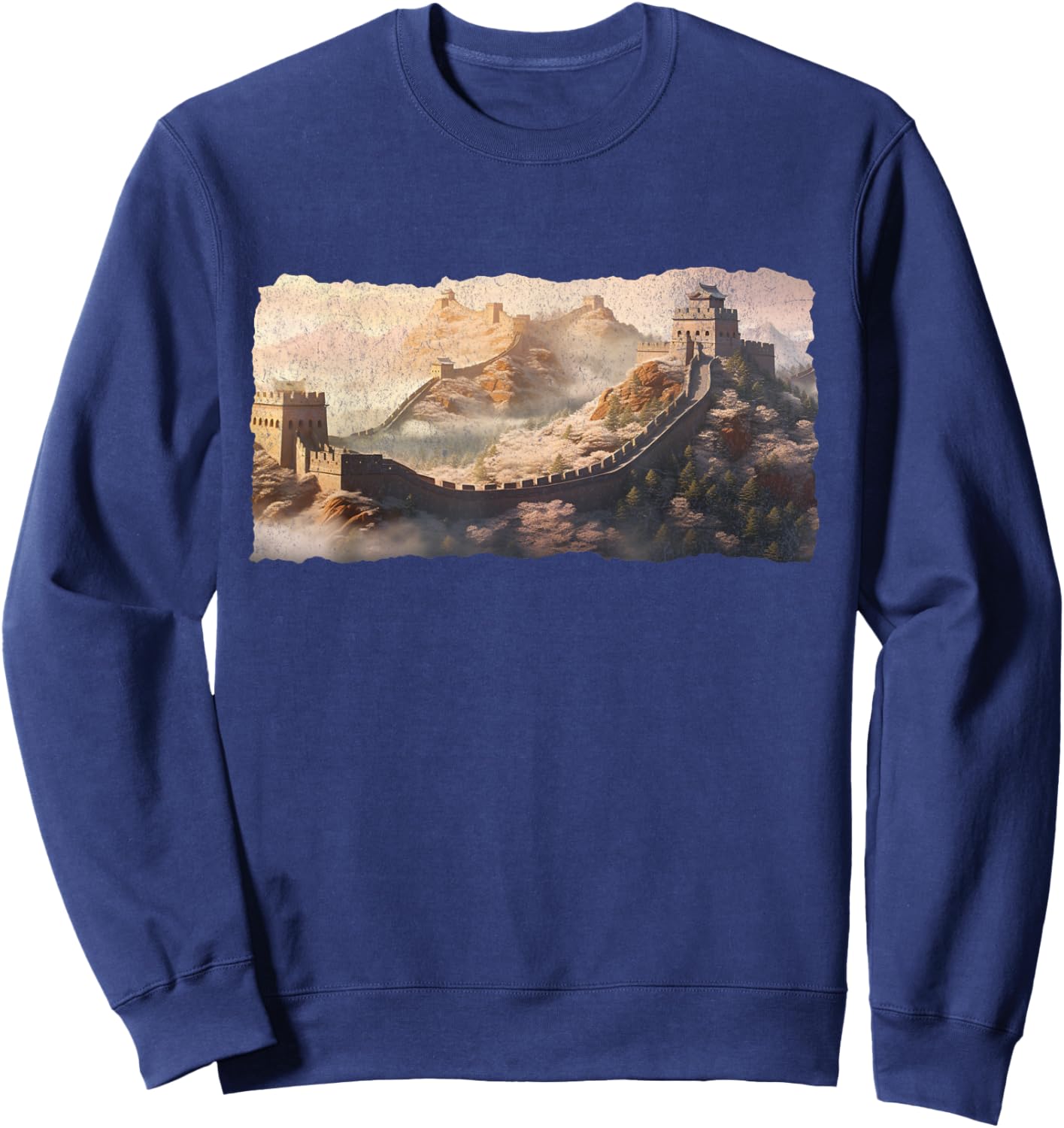 Great Wall of China Sincerely Mountain Landscape Hiking Sweatshirt - Sweatshirt | Navy