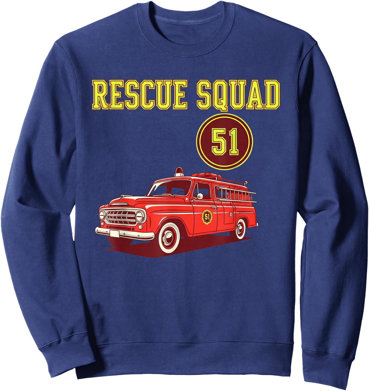 Truck Side 51 Emergency Squad Logo Responder Gear Sweatshirt - Sweatshirt | Navy