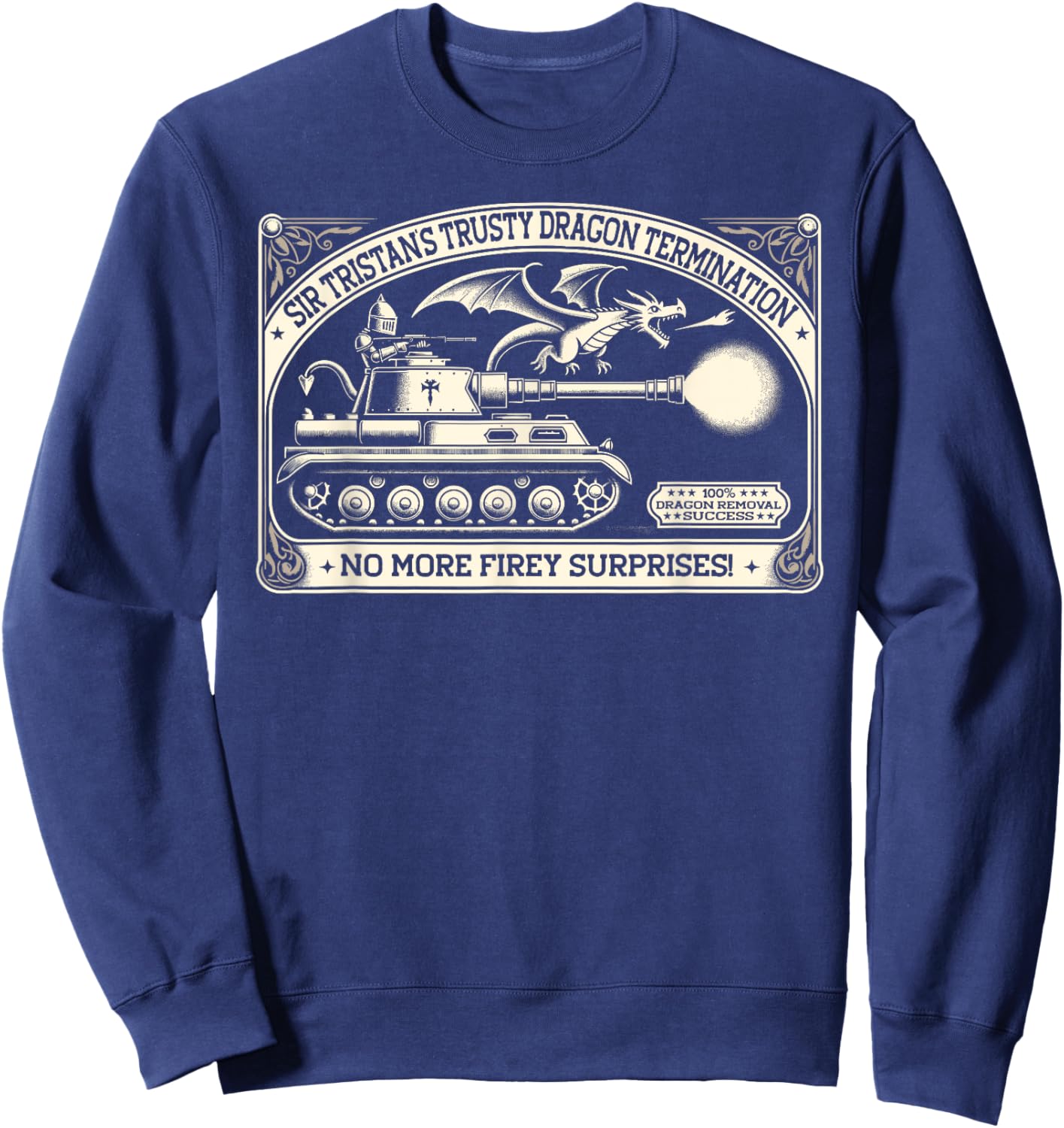 Tristan Pest Control, Funny Ren Faire LARP Dragon Slayer Sweatshirt - Sweatshirt | Navy