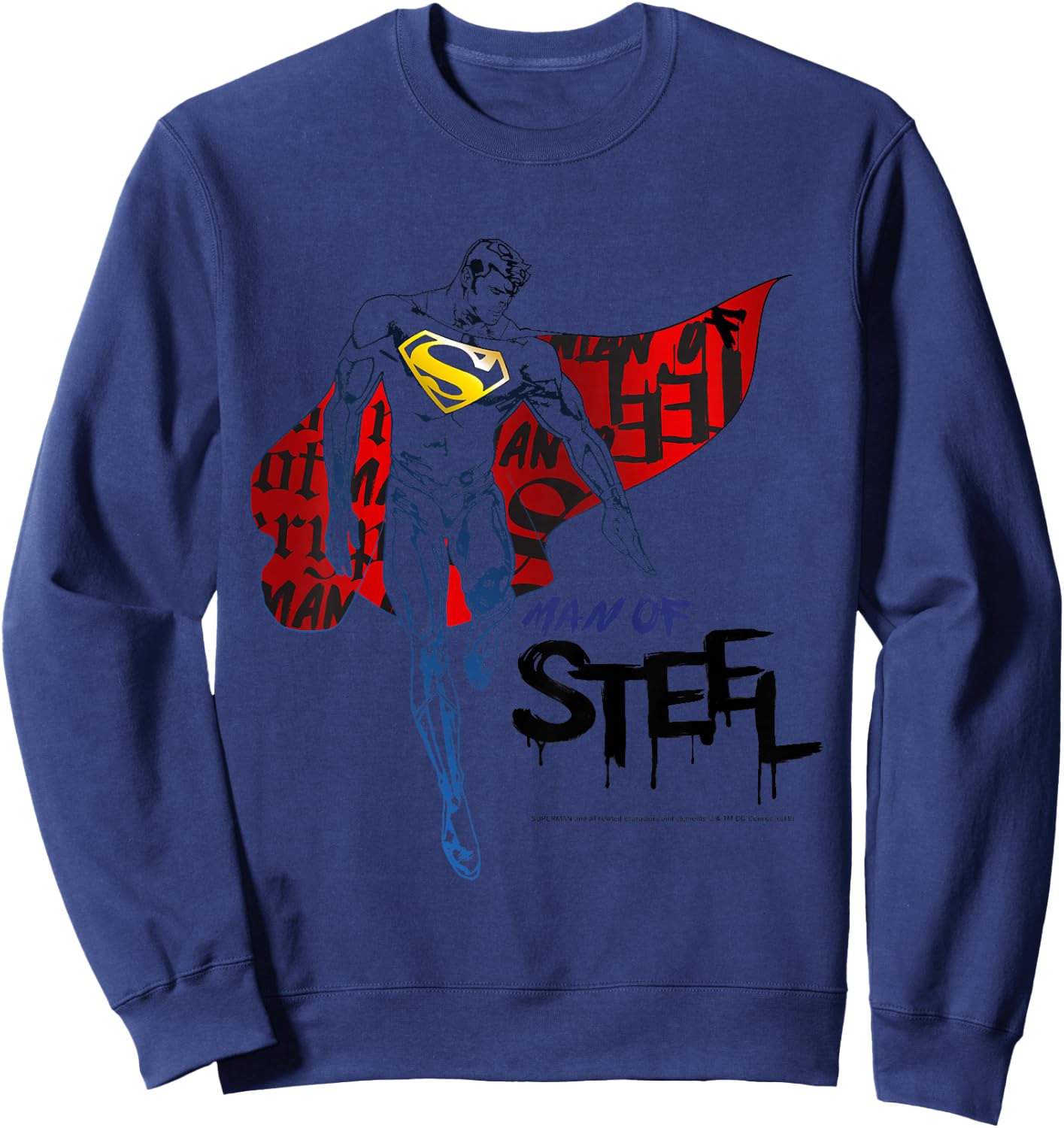 Kids DC Comics Superman Man Of Steel Cape Portrait Sweatshirt - Sweatshirt | Navy