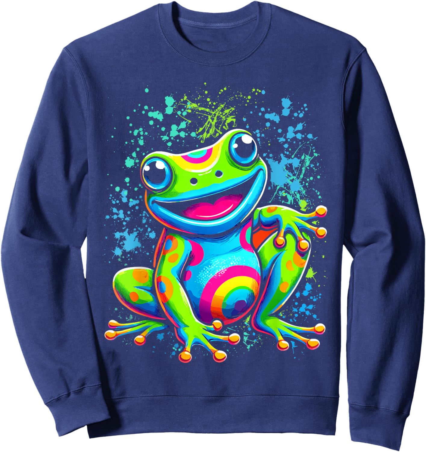 Cool Peace Frog Tie Dye For Boys And Girls Sweatshirt - Sweatshirt | Navy