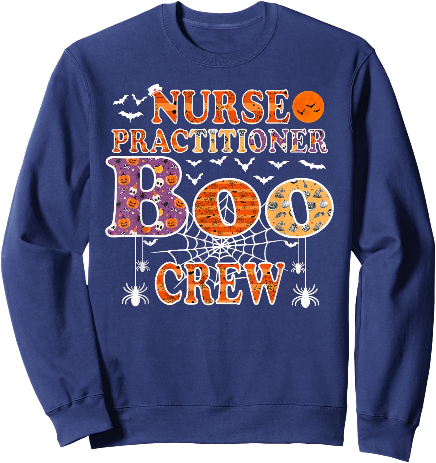 Nurse Practitioner Boo Crew Funny Halloween Sweatshirt - Sweatshirt | Navy