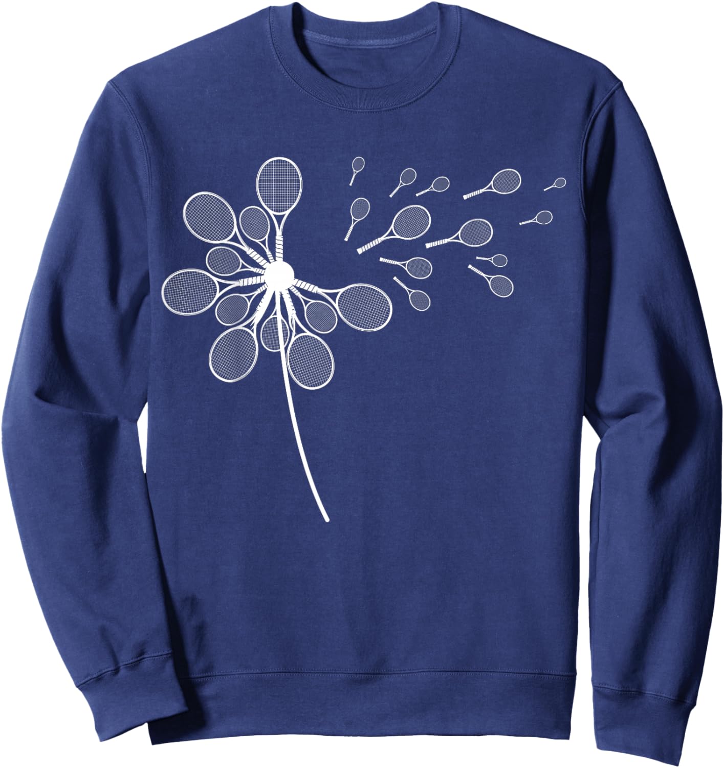 Dandelion Flower Tennis Graphic Player Coach Racket Sports Sweatshirt - Sweatshirt | Navy