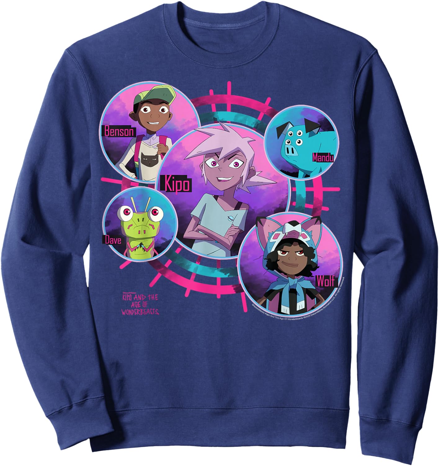 Kipo And The Age Of Wonderbeasts Group Shot Circles Sweatshirt - Sweatshirt | Navy
