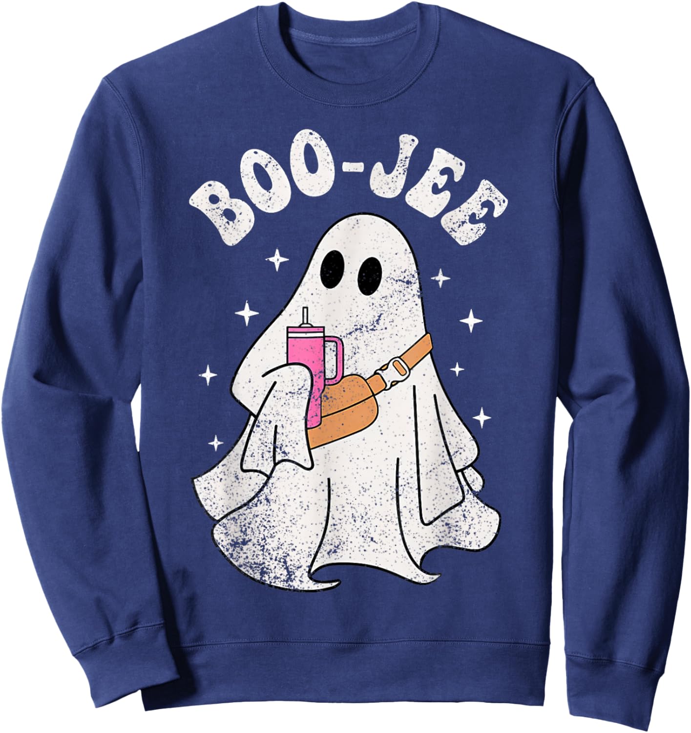Spooky Season Cute Ghost Halloween Costume Boujee Boo Jee Sweatshirt - Sweatshirt | Navy