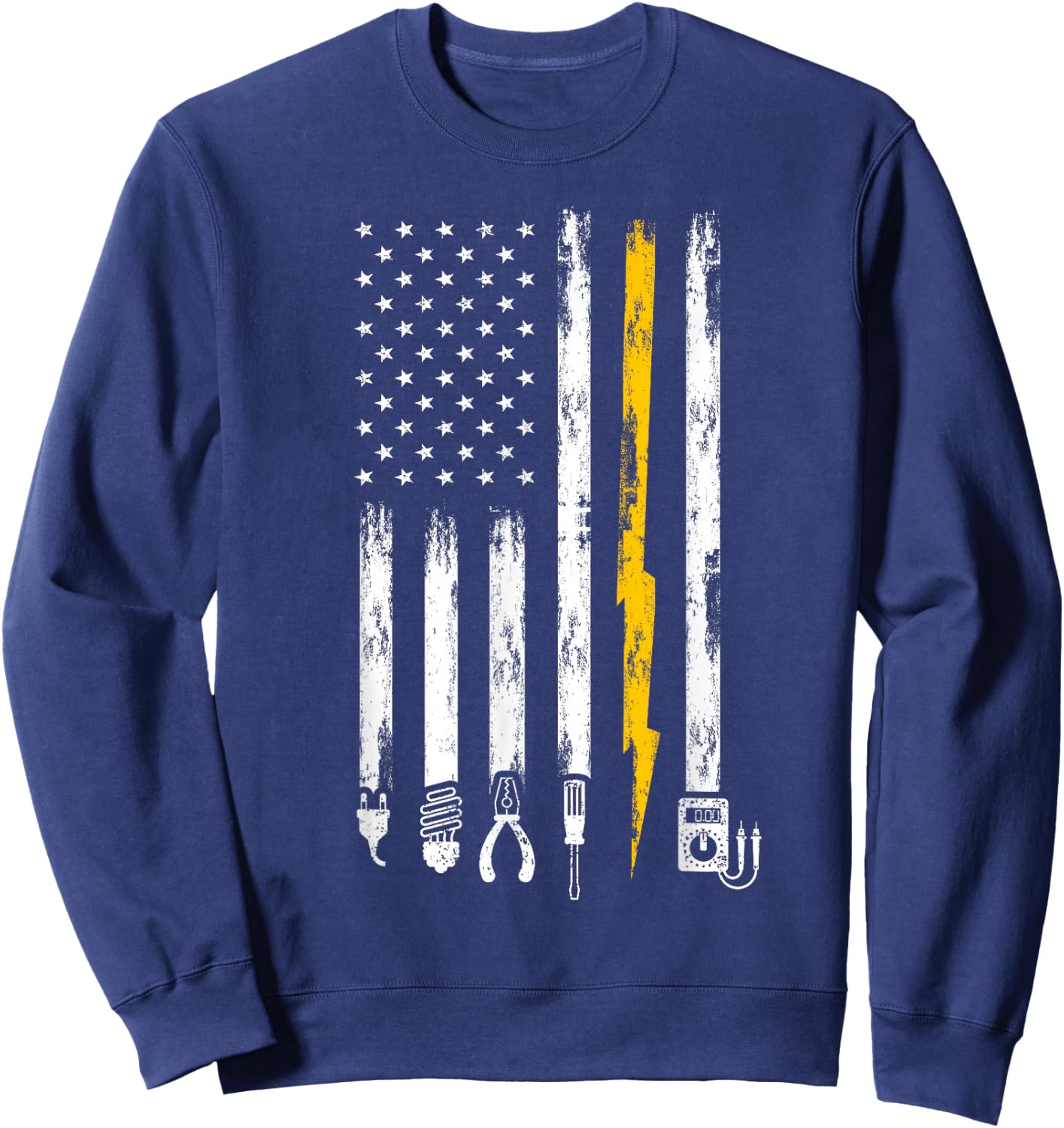 Electrician US Flag Tools for Electricians Sweatshirt - Sweatshirt | Navy