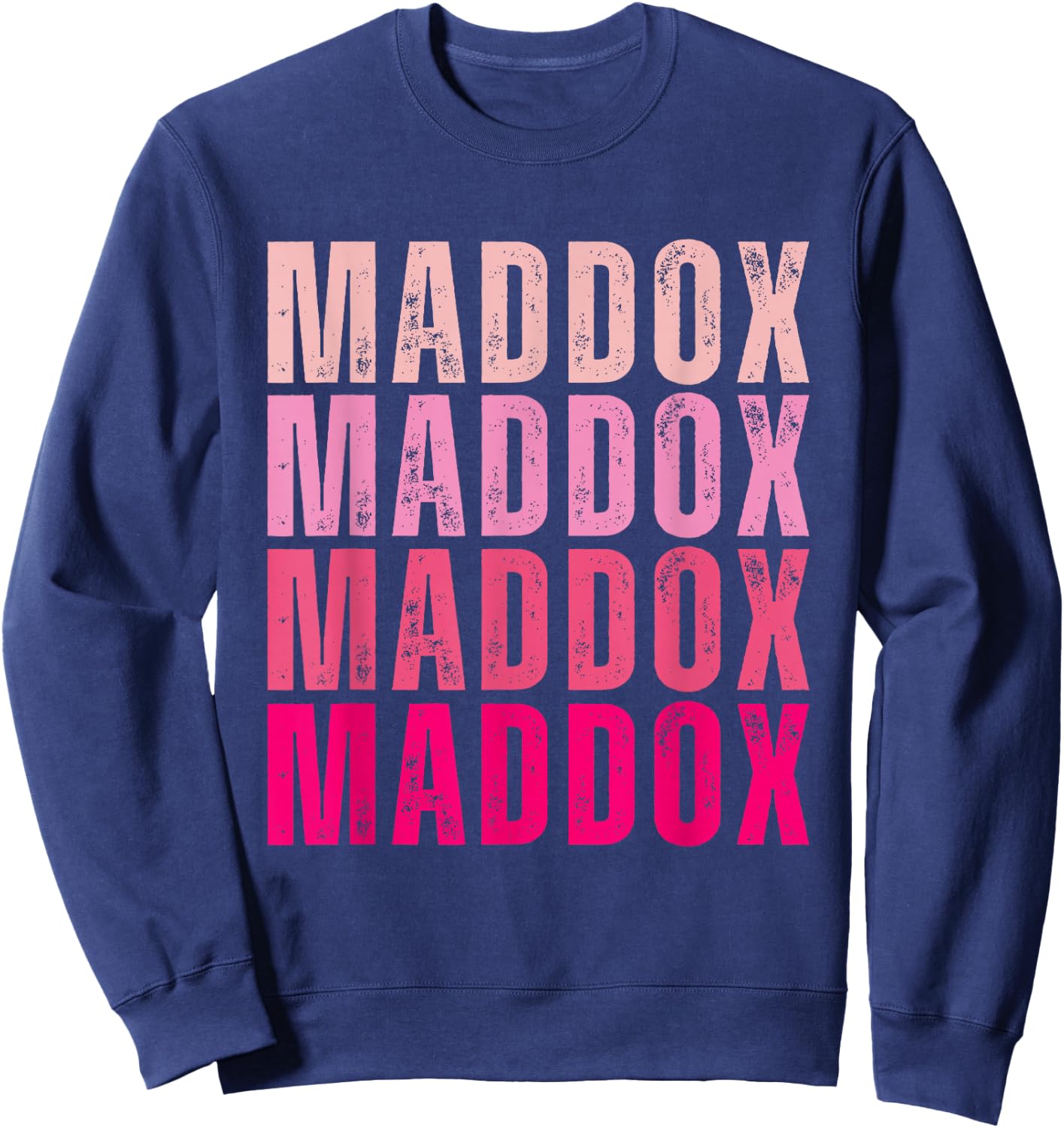 Personalized Name Maddox I Love Maddox Vintage Sweatshirt - Sweatshirt | Navy