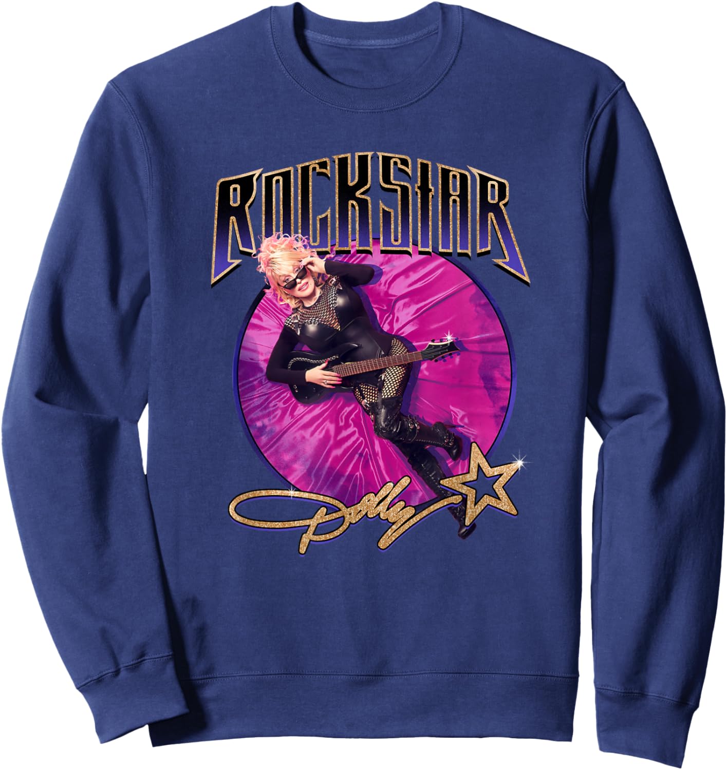 Dolly Parton Pink Velvet Rockstar Sweatshirt - Sweatshirt | Navy