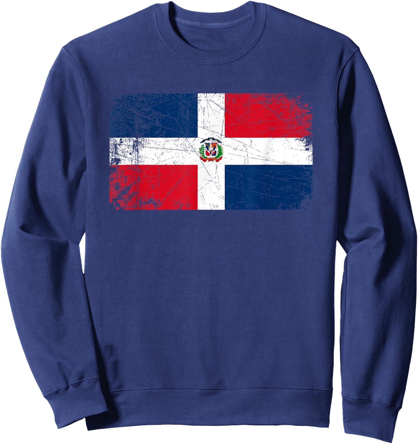 Vintage Made In DOMINICAN REPUBLIC DOMINICAN Flag Gift Sweatshirt - Sweatshirt | Navy