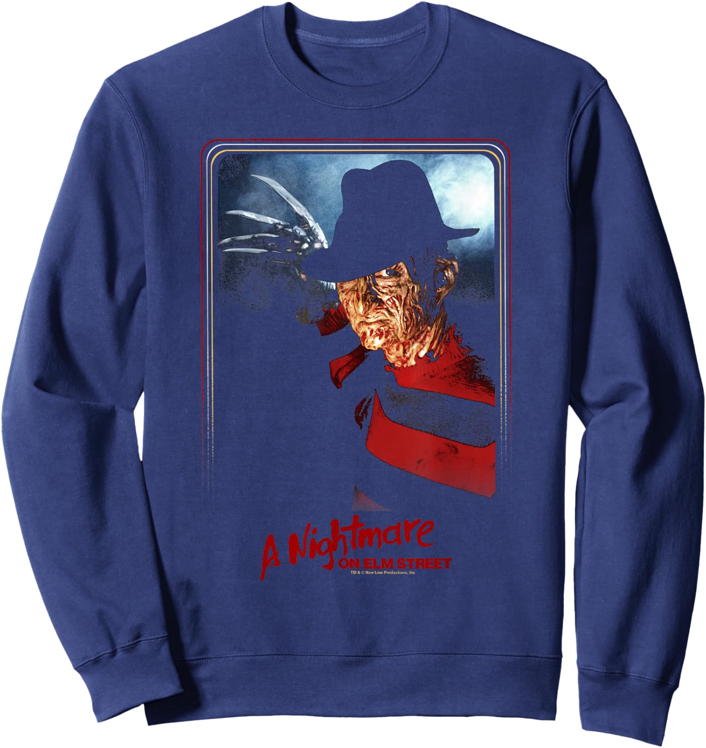A Nightmare On Elm Street Freddy Kruger Poster Sweatshirt - Sweatshirt | Navy