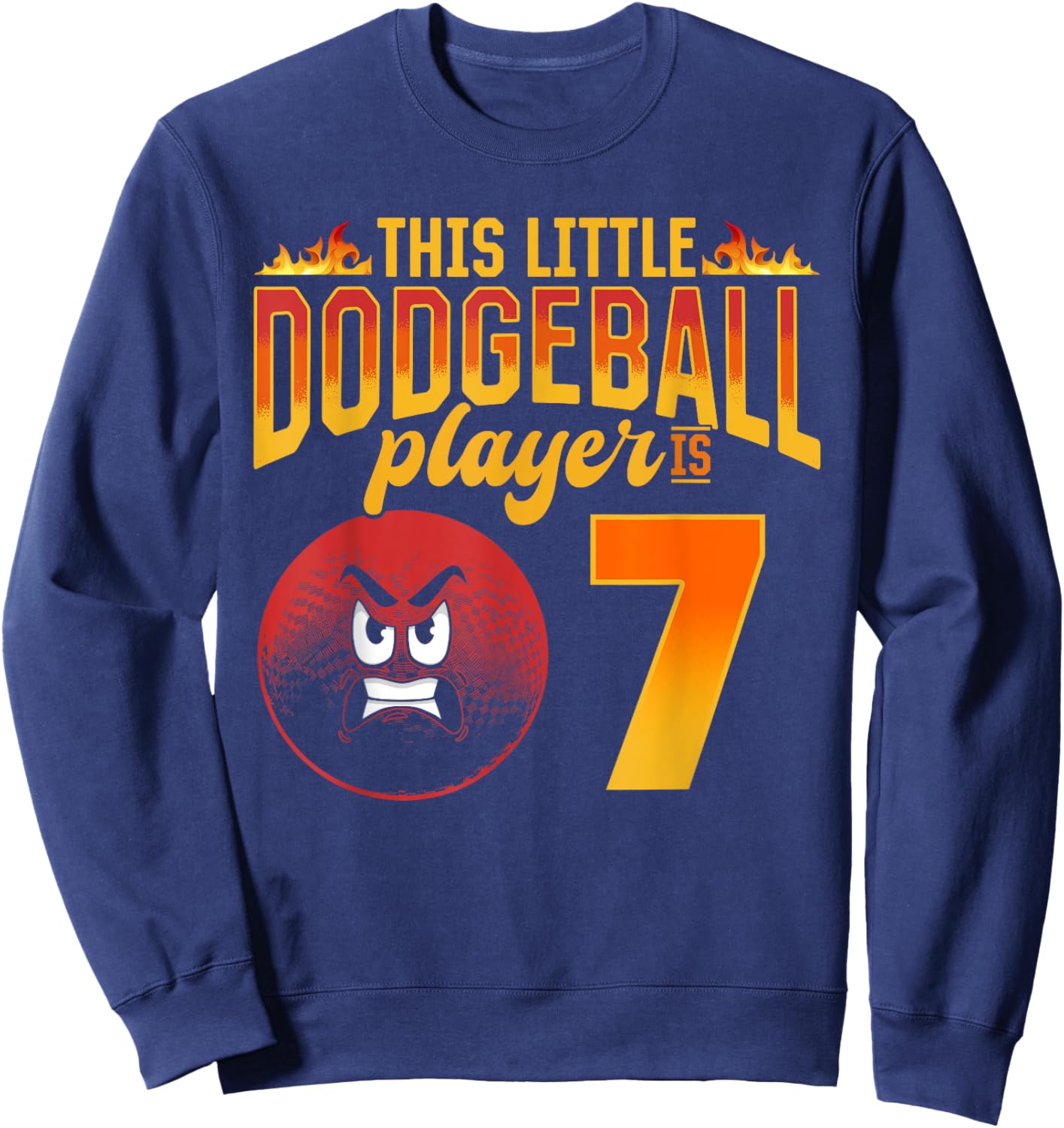 Dodgeball Player 7th Birthday Dodgeball Player Sweatshirt - Sweatshirt | Navy