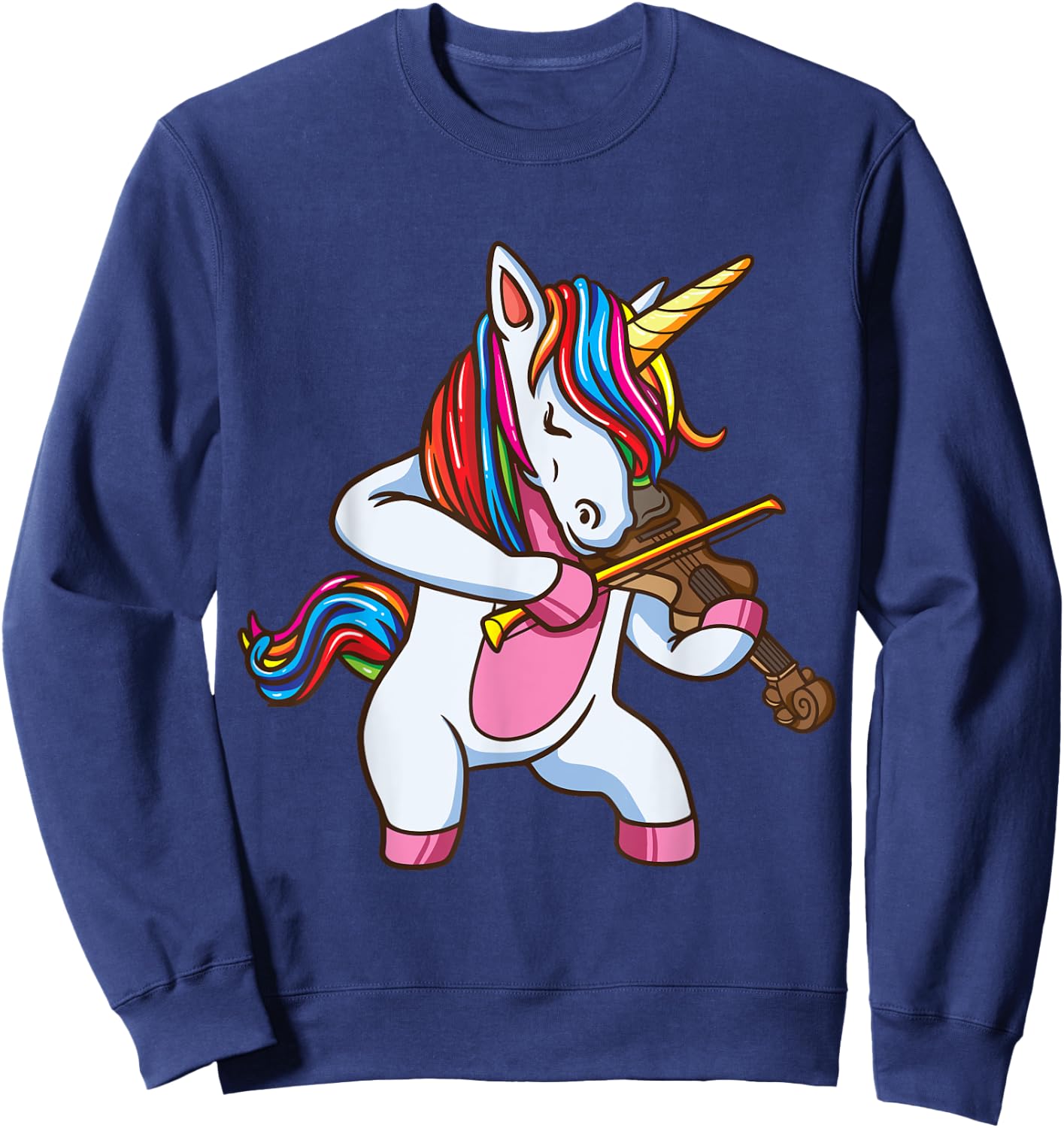 Violinist Unicorn Violin Viola Player Music Lover Gift Shirt Sweatshirt - Sweatshirt | Navy