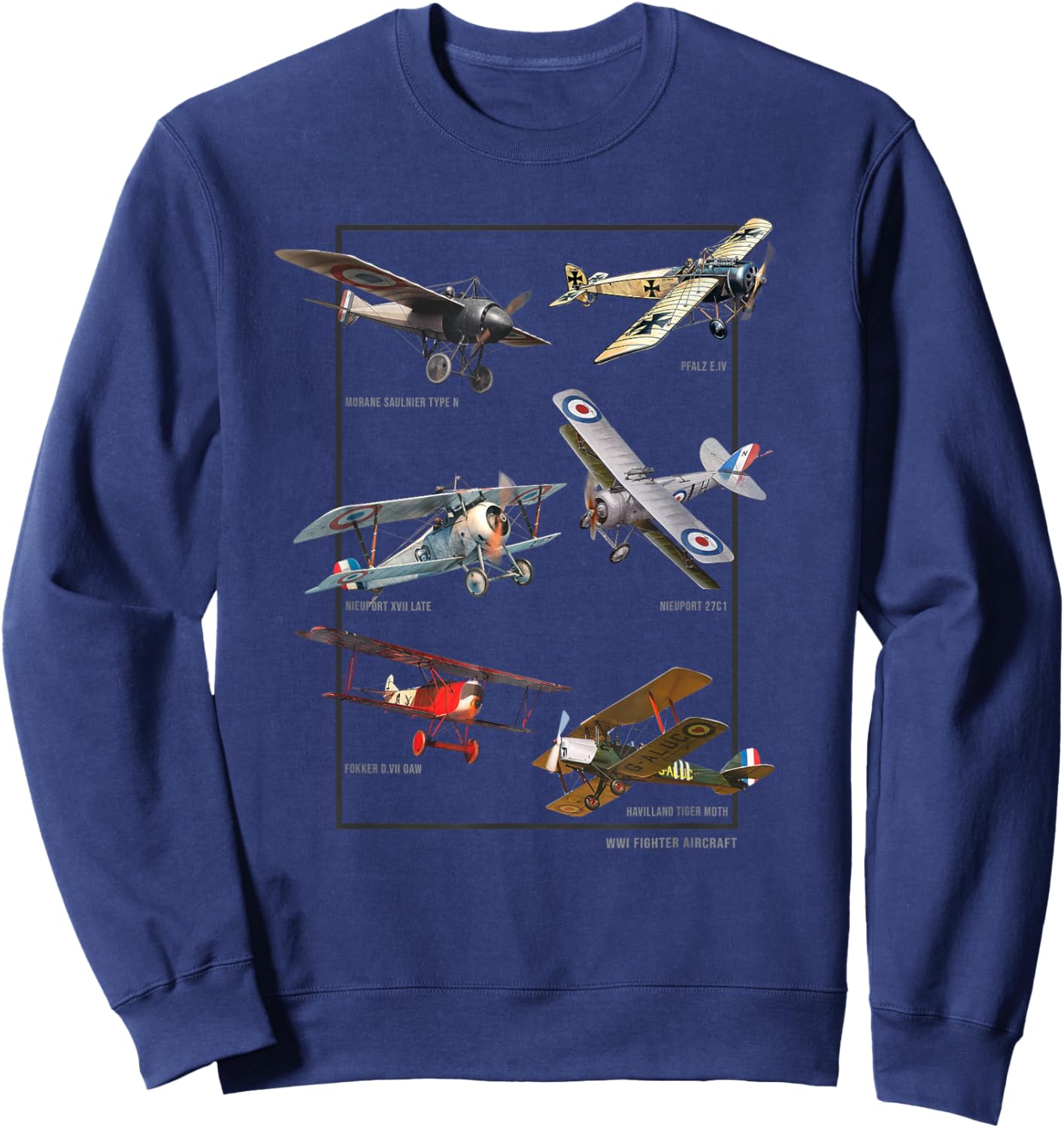 WWI Fighters Airplanes Sweatshirt - Sweatshirt | Navy