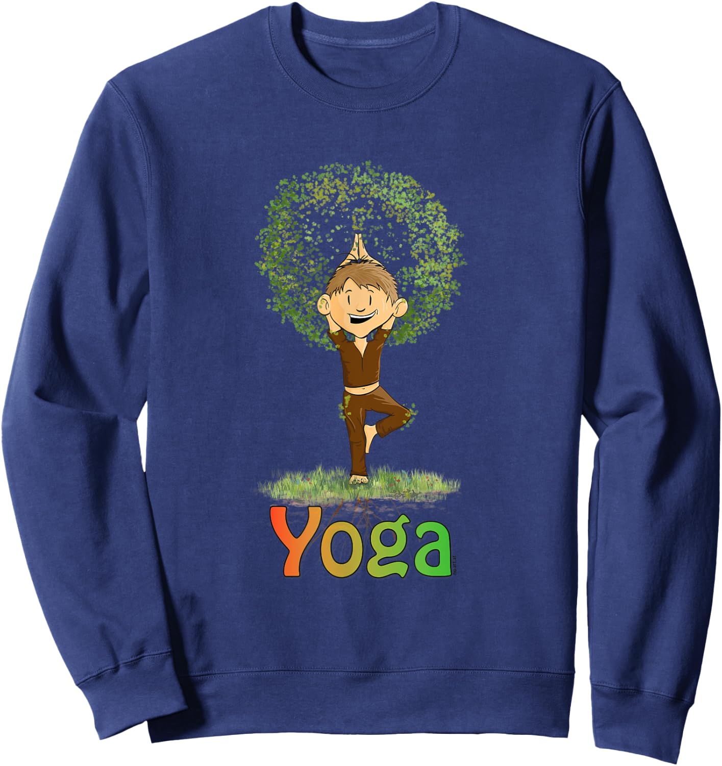 Kids Toddler Yoga Yogini The Tree Vrikshasana Sweatshirt - Sweatshirt | Navy