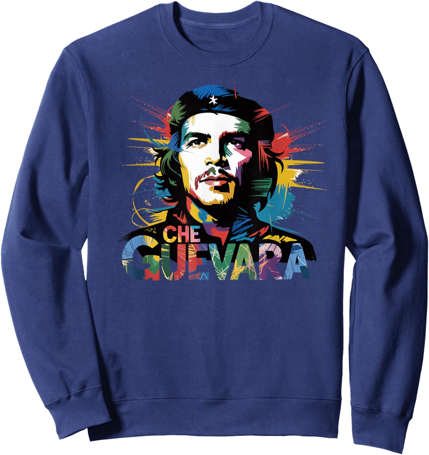 Che Guevara Revolution Rebel Drawing Cuba Communist , Black, S Sweatshirt - Sweatshirt | Navy