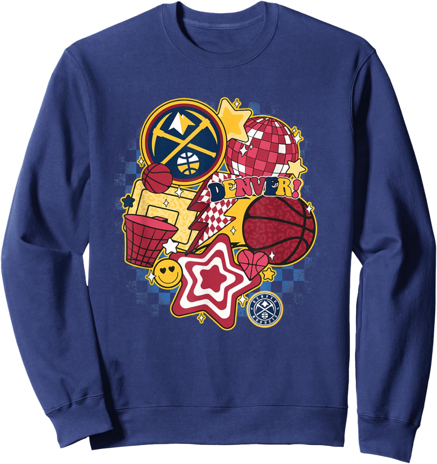 NBA Denver Nuggets Psychedelic Basketball Collage Sweatshirt - Sweatshirt | Navy