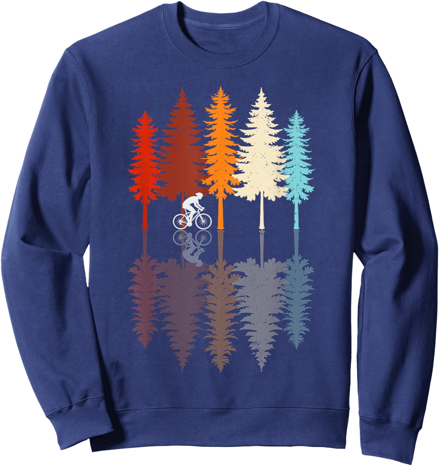 Vintage Cycling Retro Forest Road Bike Bicycle Bicycling Sweatshirt - Sweatshirt | Navy