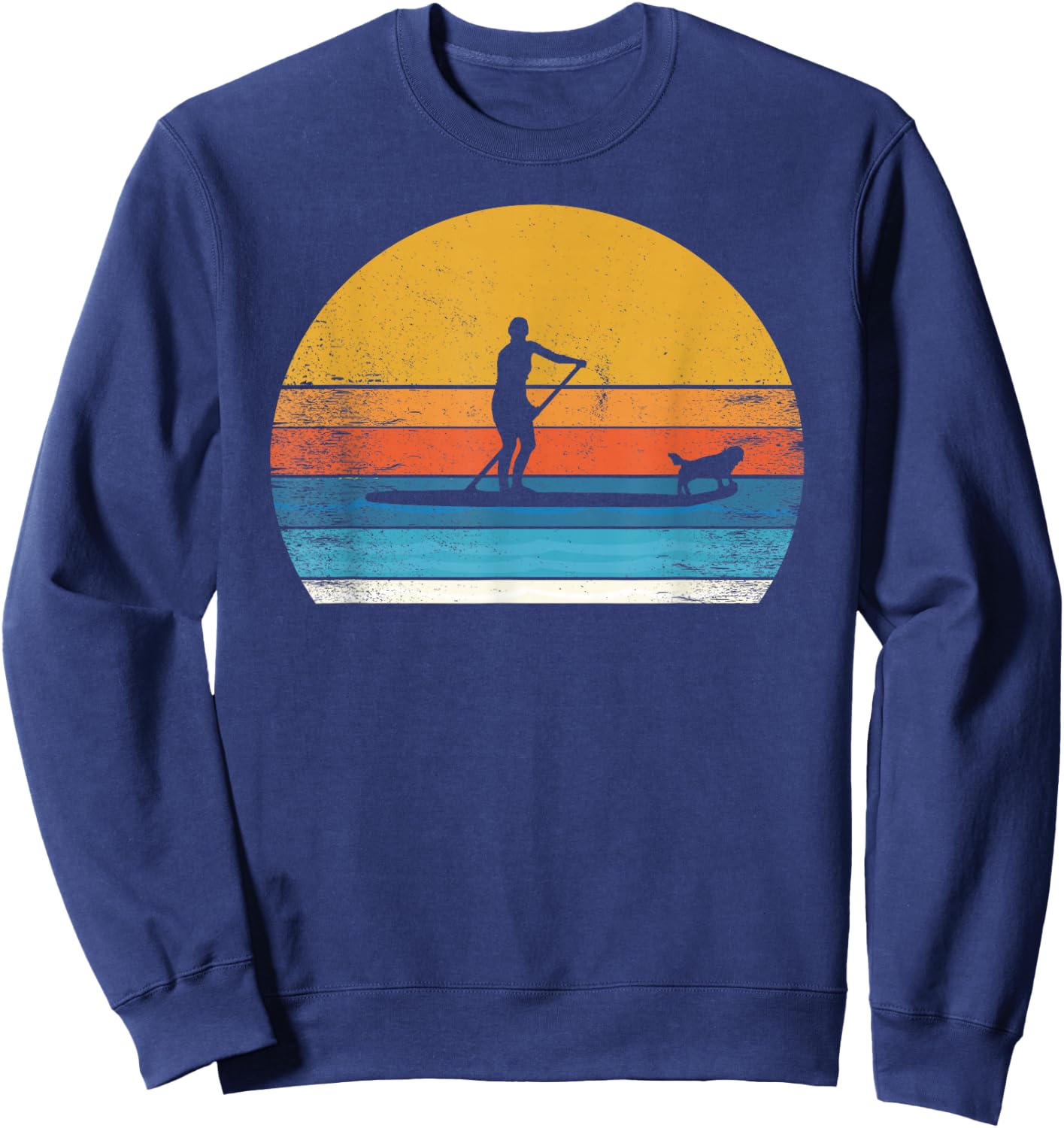 Cool funny Stand Up Paddle Board Dog SUP Paddling Boarding Sweatshirt - Sweatshirt | Navy