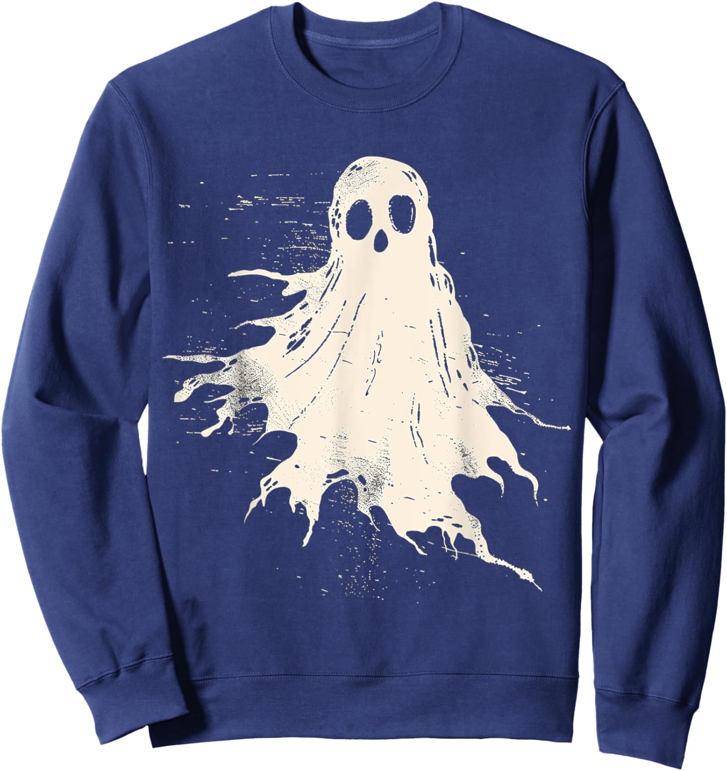 Ghost Costume Halloween Graphic Art Ghost Sweatshirt - Sweatshirt | Navy