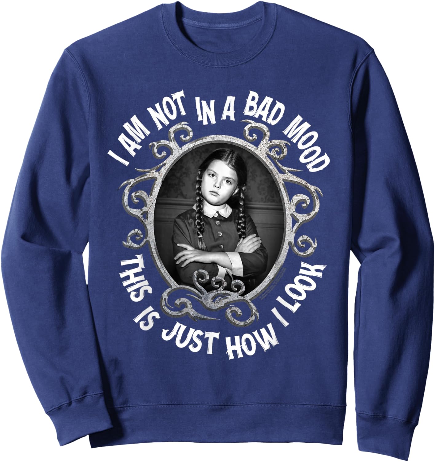 The Addams Family Wednesday Bad Mood Sweatshirt - Sweatshirt | Navy