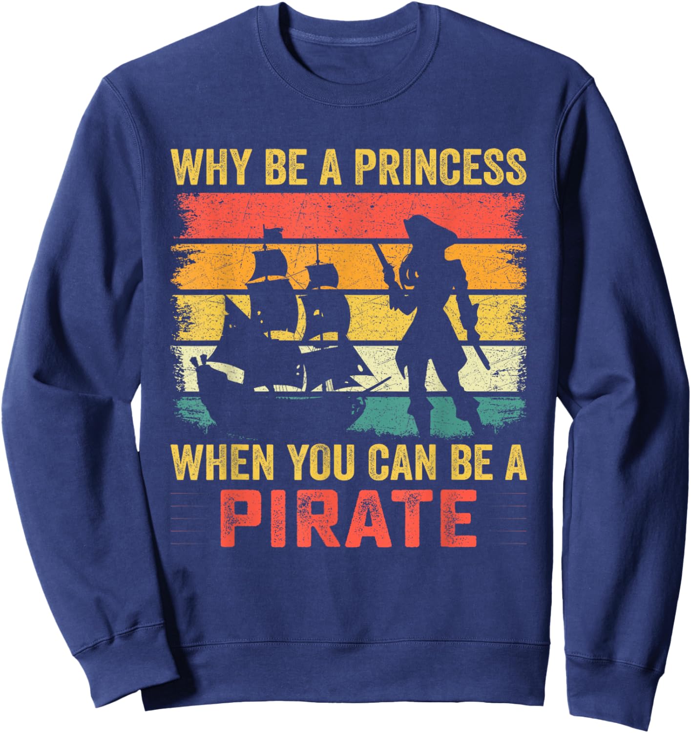 Pirate Princess Crossbones Girl Retro Pirates Women Sweatshirt - Sweatshirt | Navy