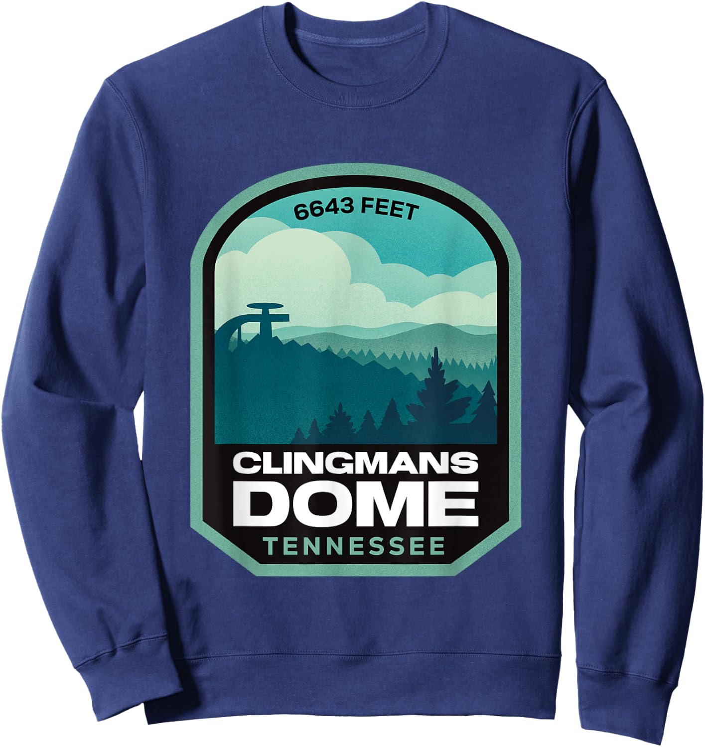 Clingmans Dome Smoky Mountains Tennessee Sweatshirt - Sweatshirt | Navy