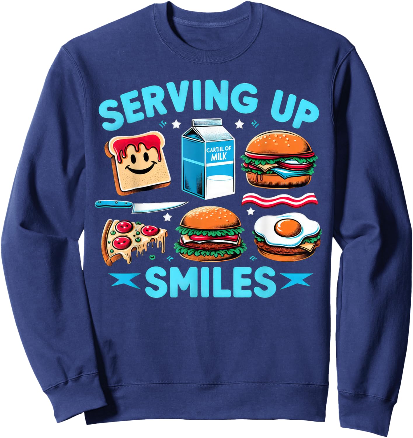 Serving up Smiles Lunch Lady Sweatshirt - Sweatshirt | Navy