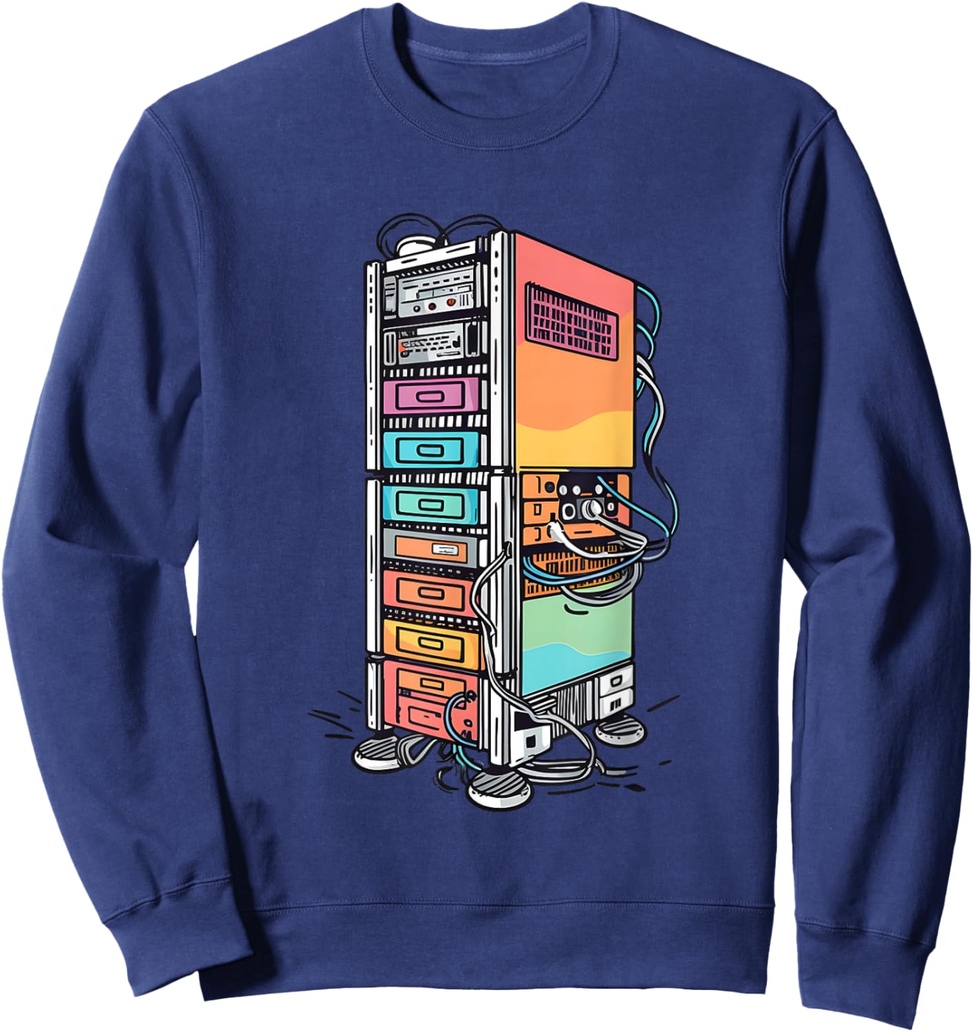 Computer Server Network Rack Homelab Sysadmin Engineer Sweatshirt - Sweatshirt | Navy