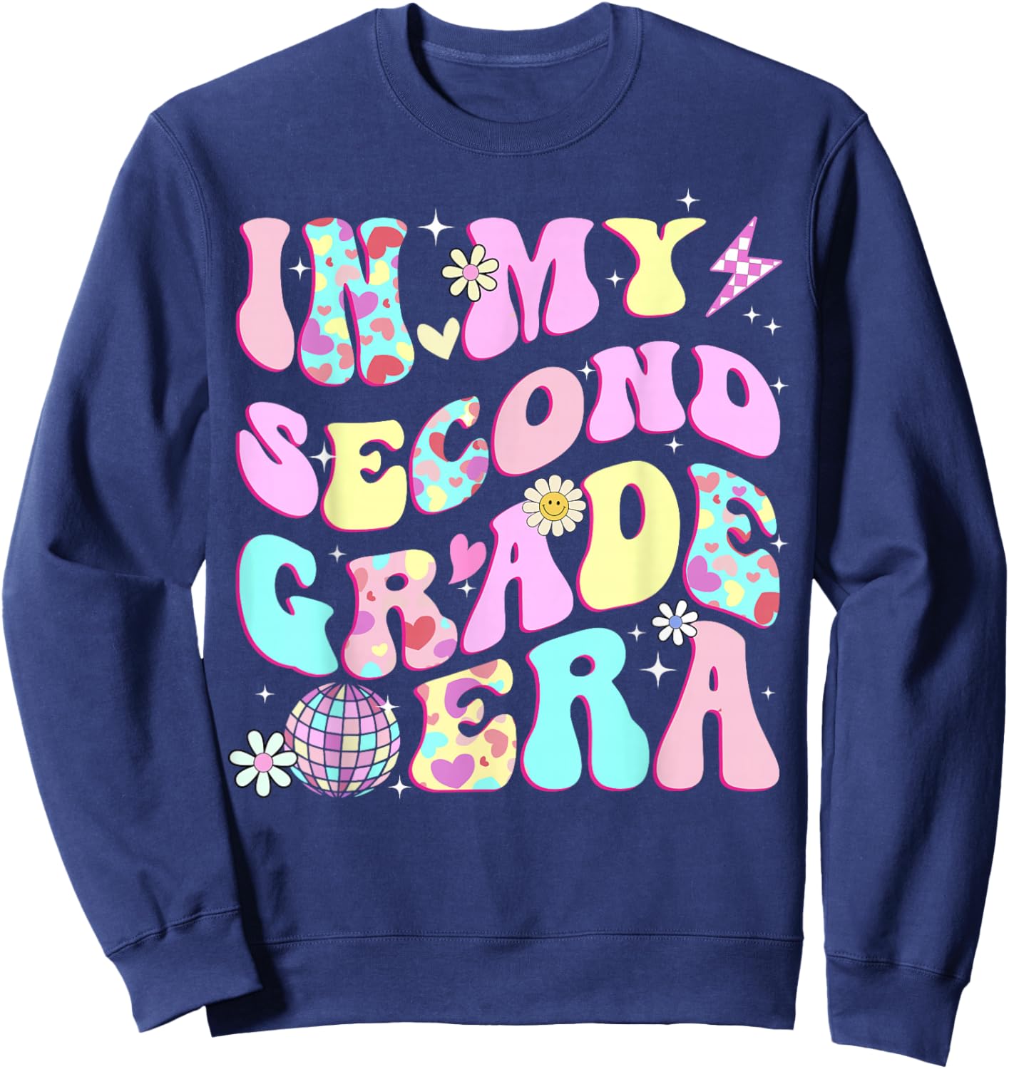 In My Second Grade Era Girl Back to School 2nd Grade Teacher Sweatshirt - Sweatshirt | Navy