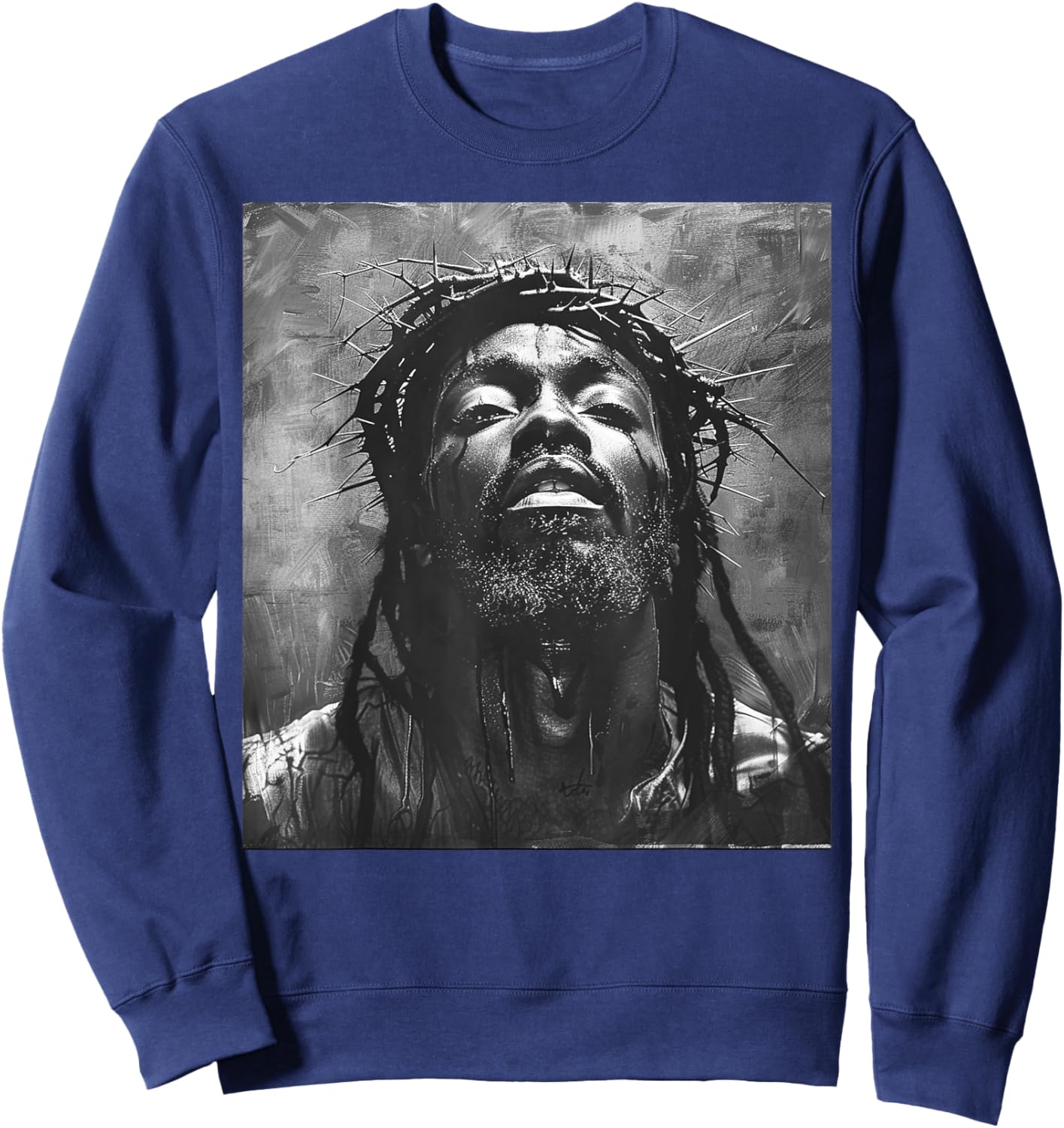 Black Jesus, Christianity, Church, Christ, Jesus Sweatshirt - Sweatshirt | Navy