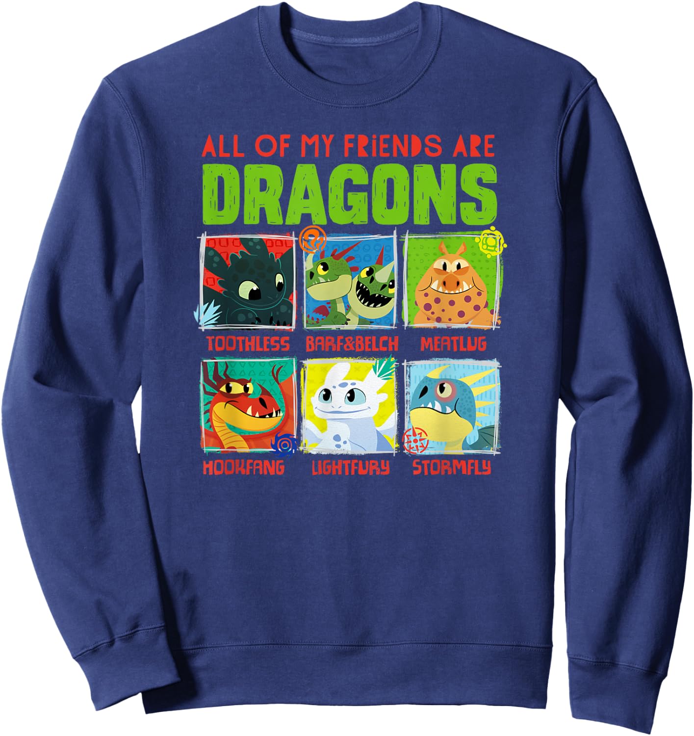 How to Train Your Dragon 3 Hidden World Dragon Friends Sweatshirt - Sweatshirt | Navy