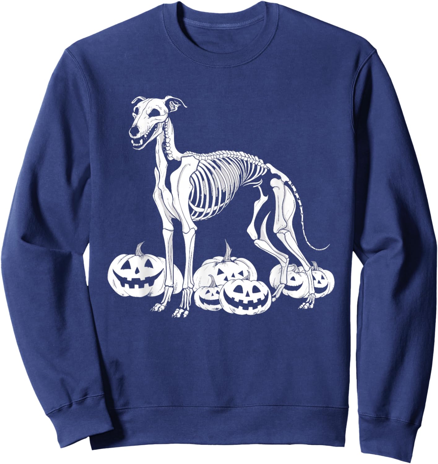 Whippet Skeleton Birthday Halloween Dog Kids Sweatshirt - Sweatshirt | Navy