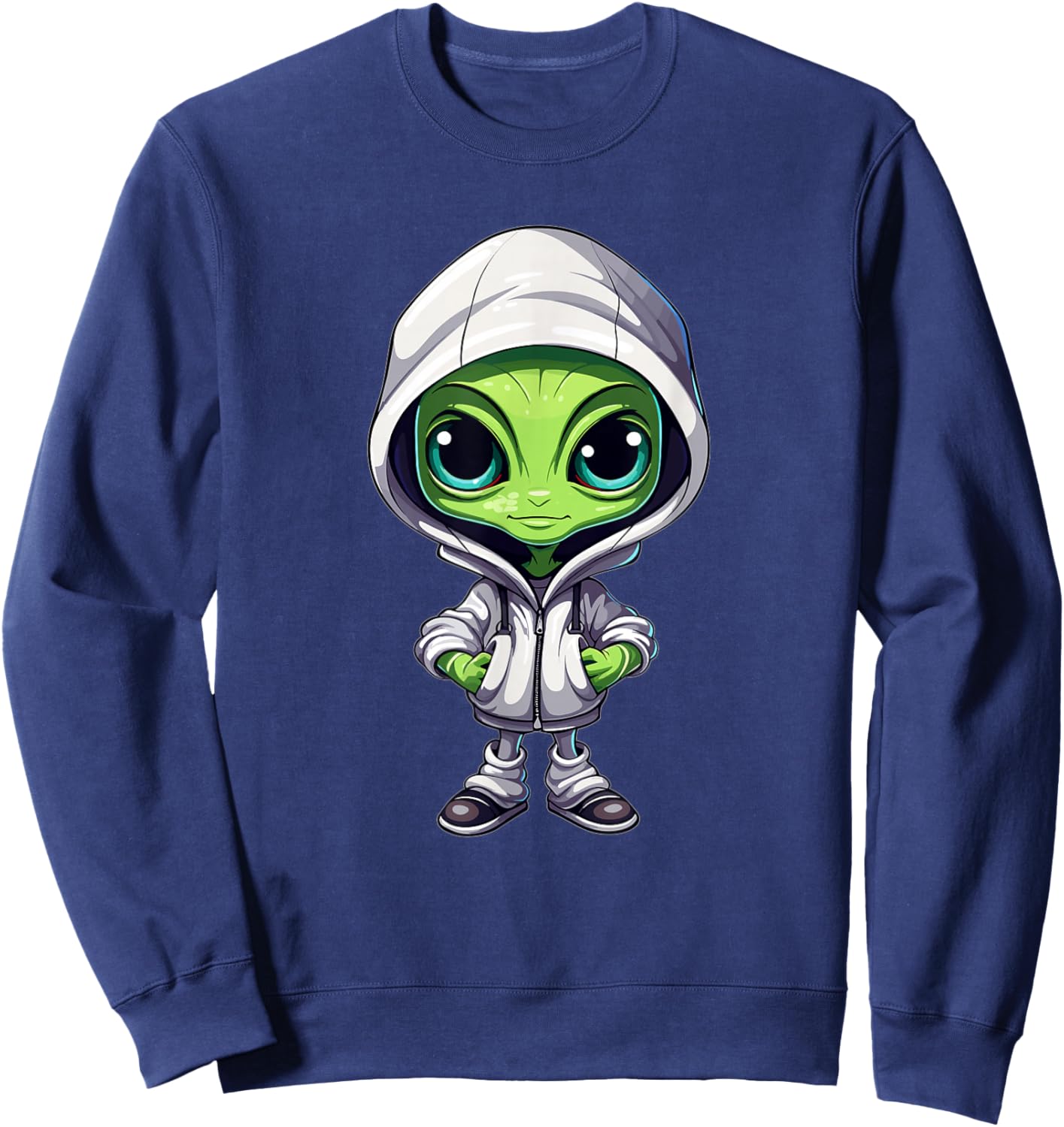 Cute Alien Art I Kids Alien Sweatshirt - Sweatshirt | Navy