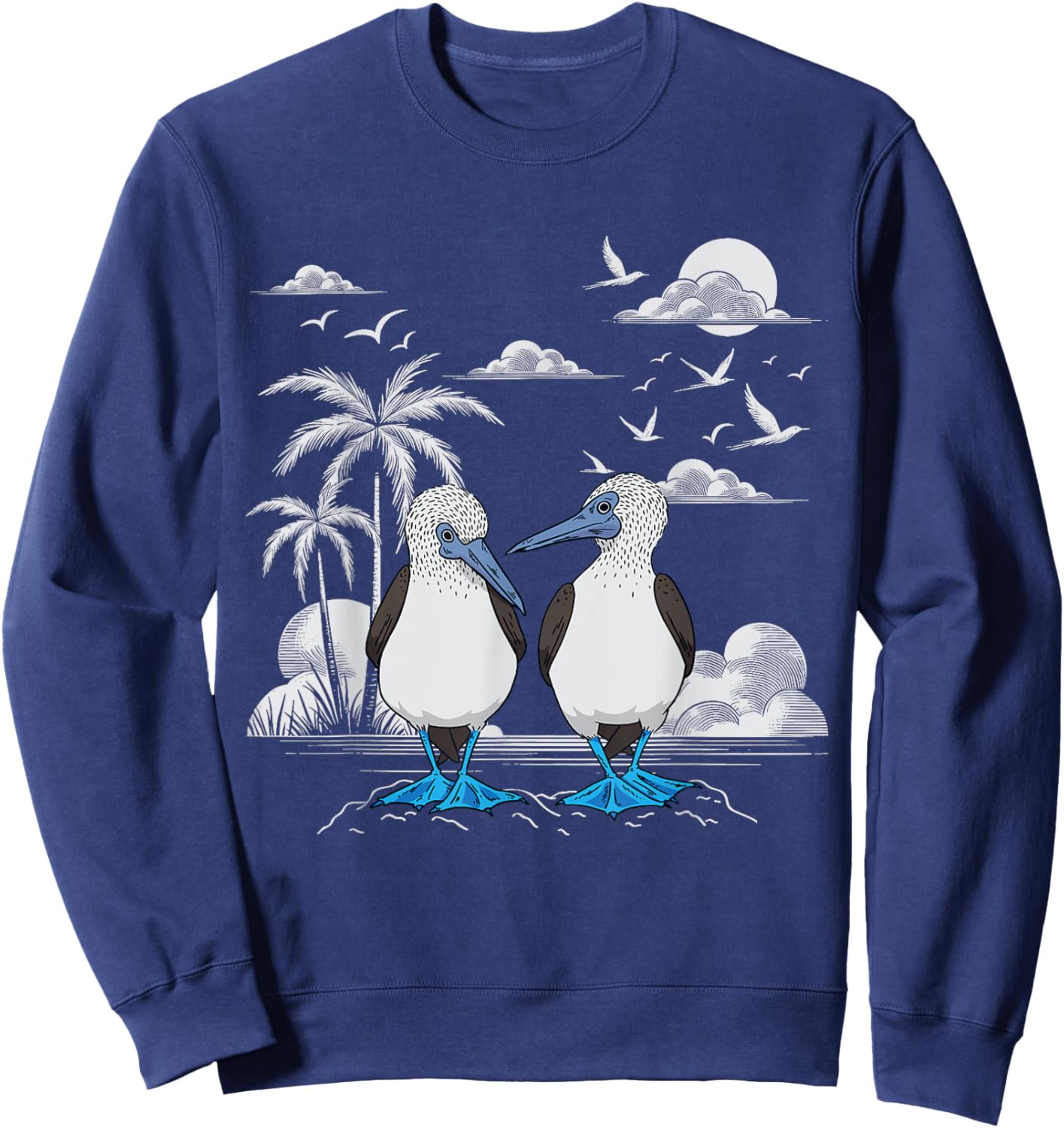 Seabirds Blue Footed Booby Bird Galapagos Sweatshirt - Sweatshirt | Navy