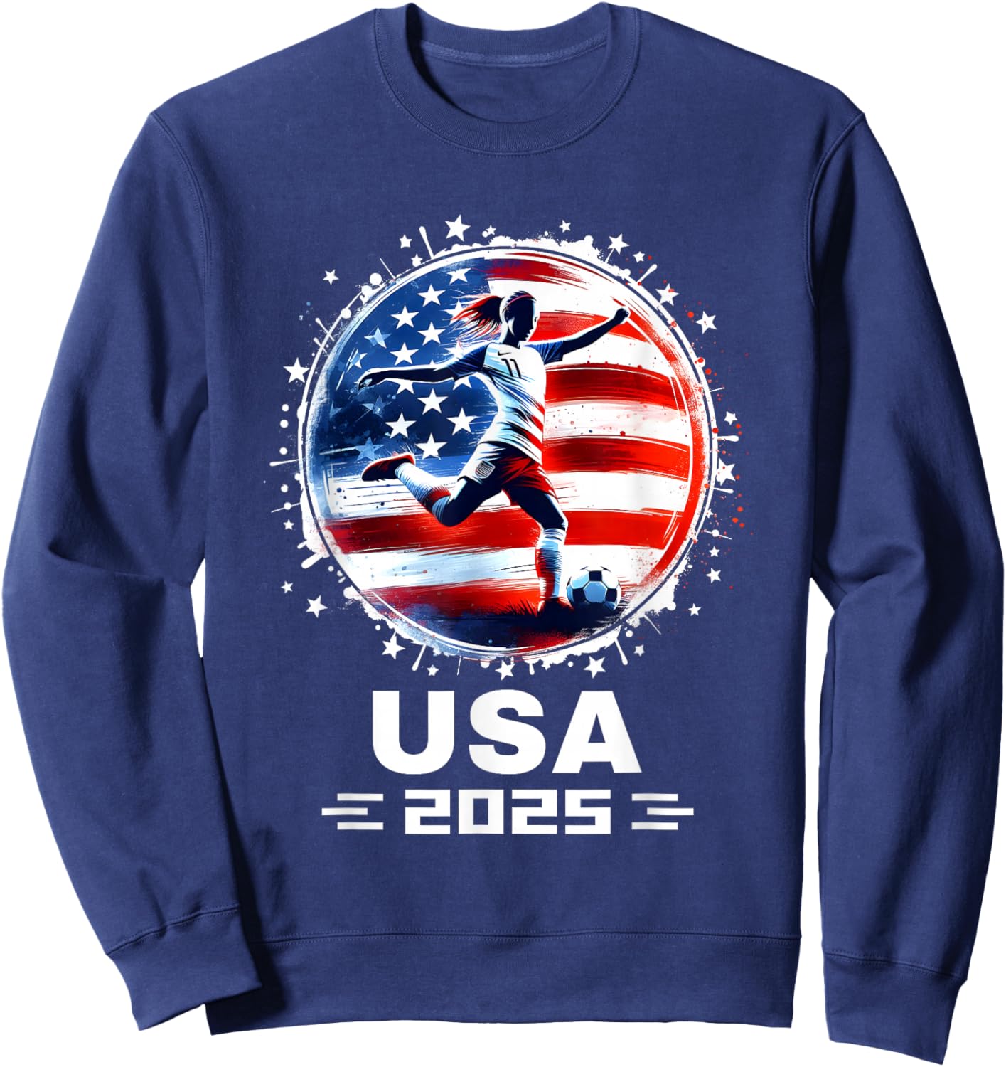 Soccer American Flag Soccer Apparel Soccer 2025 Sweatshirt - Sweatshirt | Navy