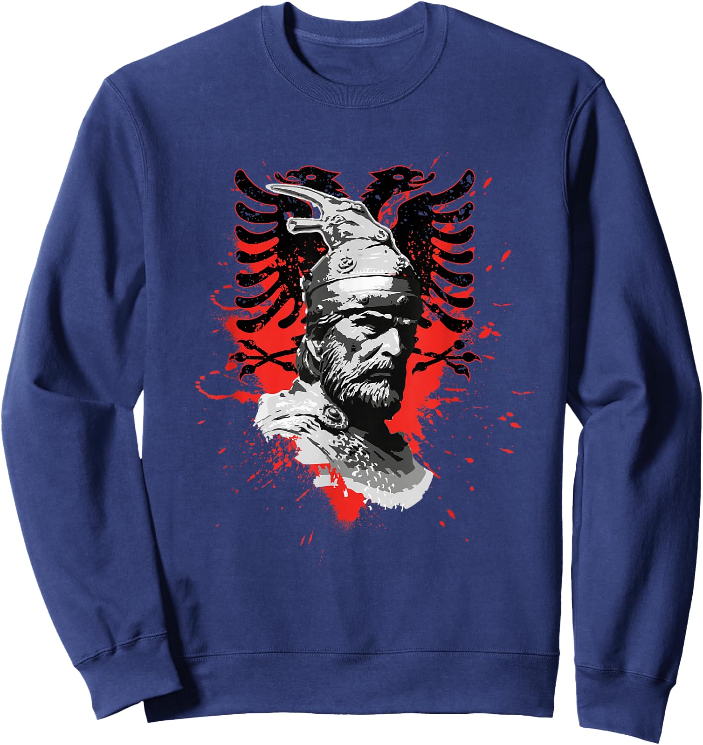Skanderbeg Albania and Kosovo flag for proud Albanians Sweatshirt - Sweatshirt | Navy