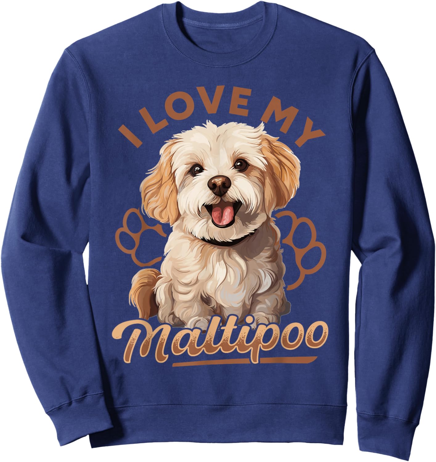 Maltipoo Dog Breed Pet I Love my Maltipoo Women Girls Kids Sweatshirt - Sweatshirt | Navy