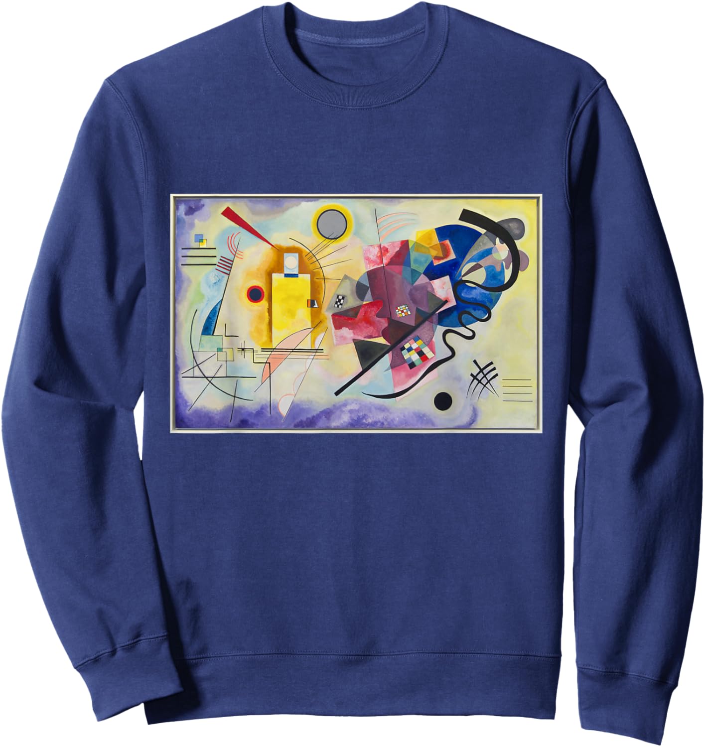 Kandinsky Yellow-Red-Blue Abstraction Art Contemporary Sweatshirt - Sweatshirt | Navy