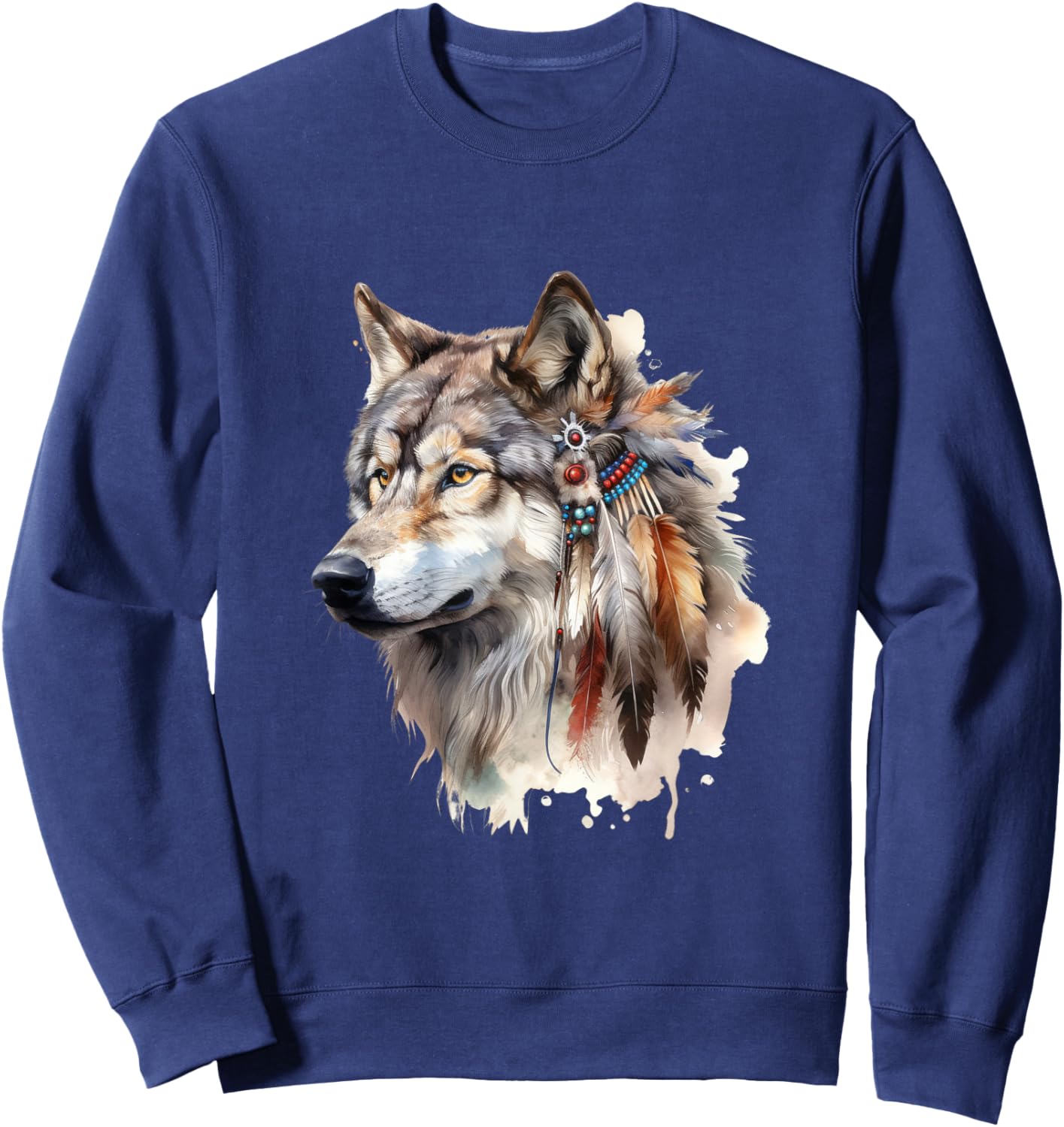 Native American Tribe Wolf Sweatshirt - Sweatshirt | Navy