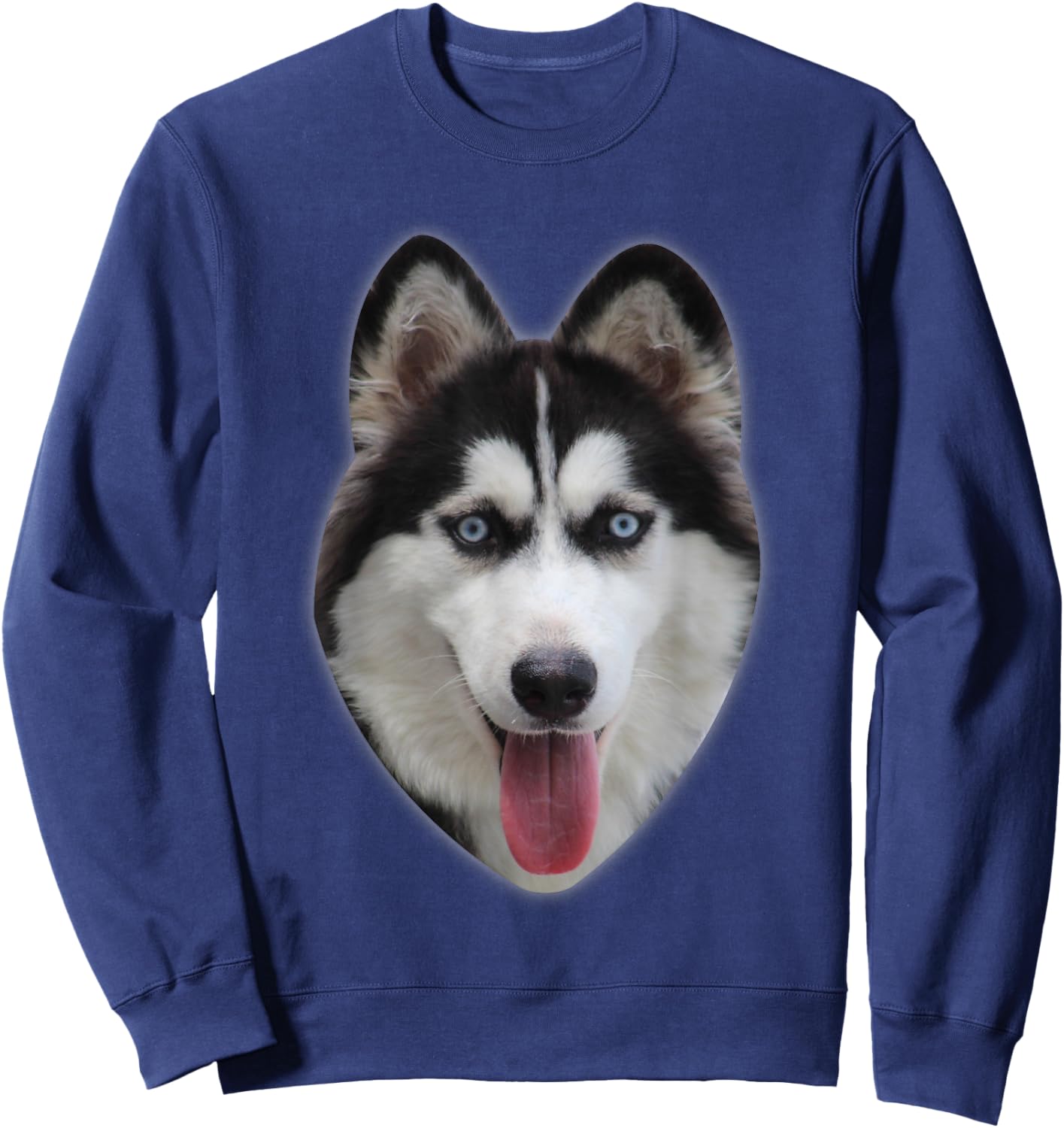 Siberian Husky Designs Siberian Husky - Men's Adult Black Short Sleeve Classic Fit - Small Sweatshirt - Sweatshirt | Navy