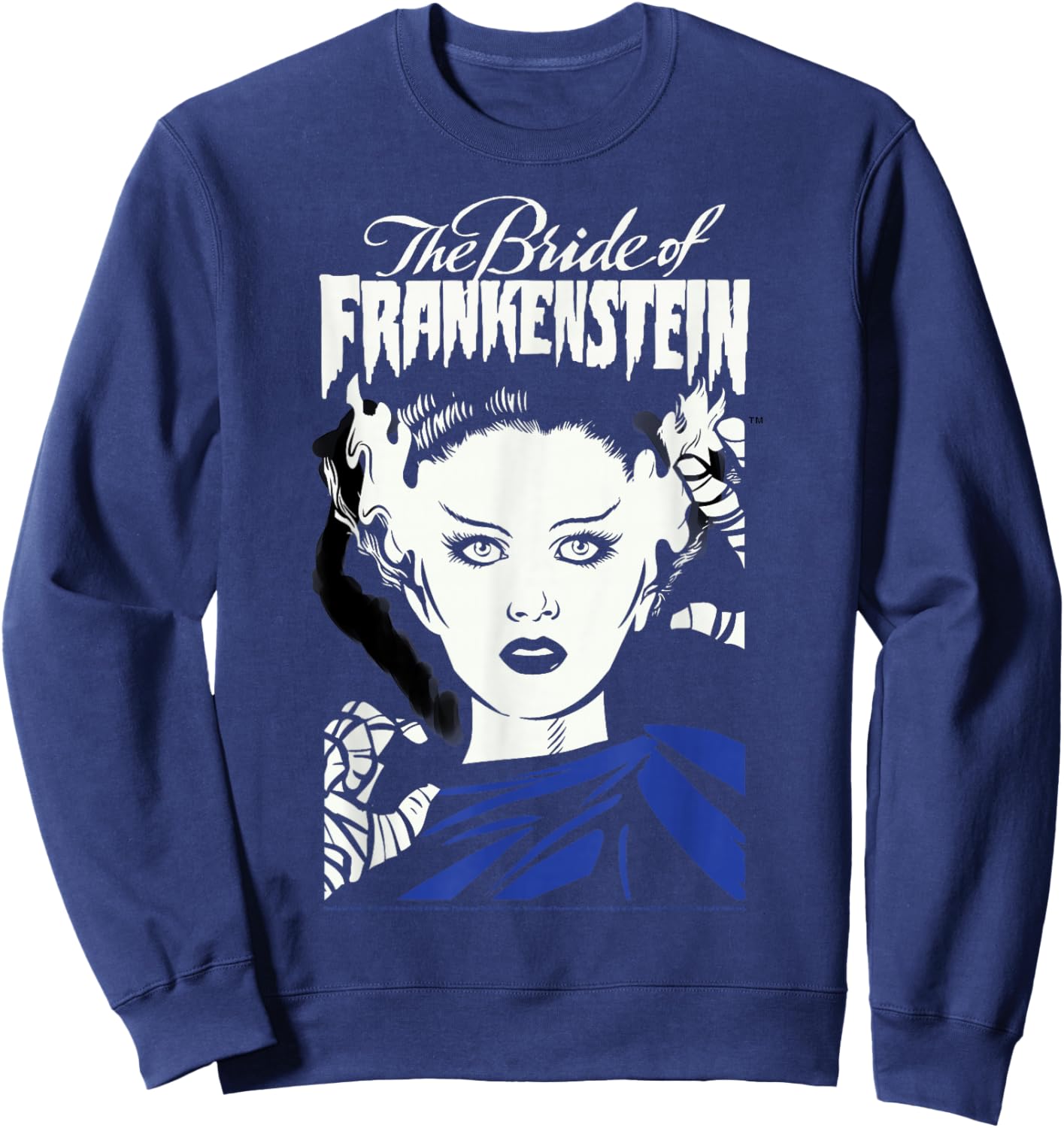 Universal Monsters The Bride Of Frankenstein Illustrated Sweatshirt - Sweatshirt | Navy