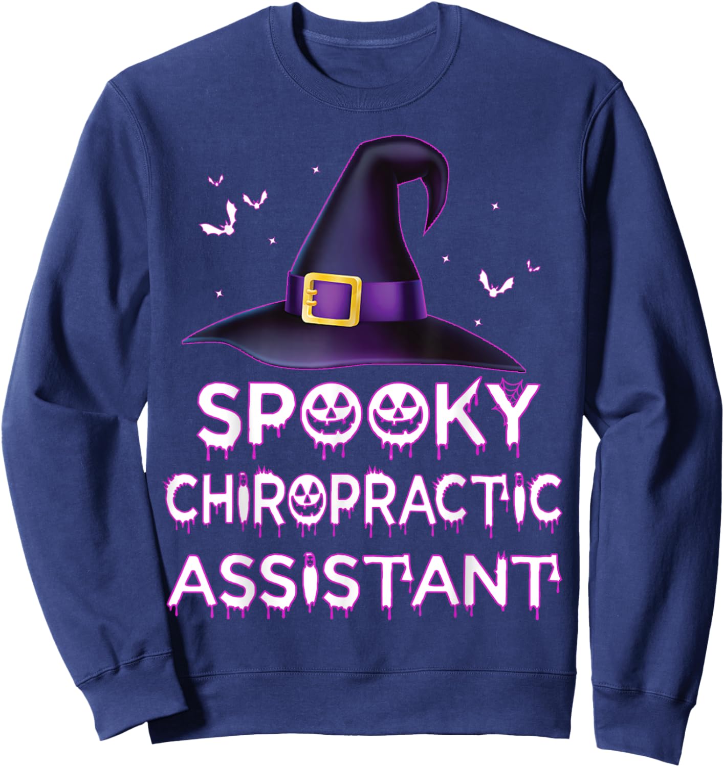 Spooky Chiropractic Assistant Halloween Costume 2023 Chiro Sweatshirt - Sweatshirt | Navy